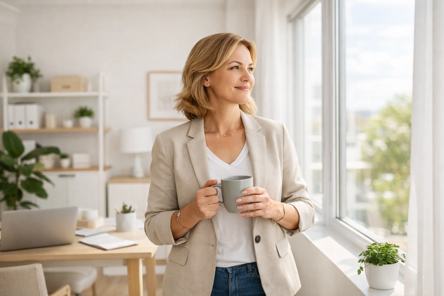 Confident small business owner enjoying peace of mind after optimizing cash flow with automation.