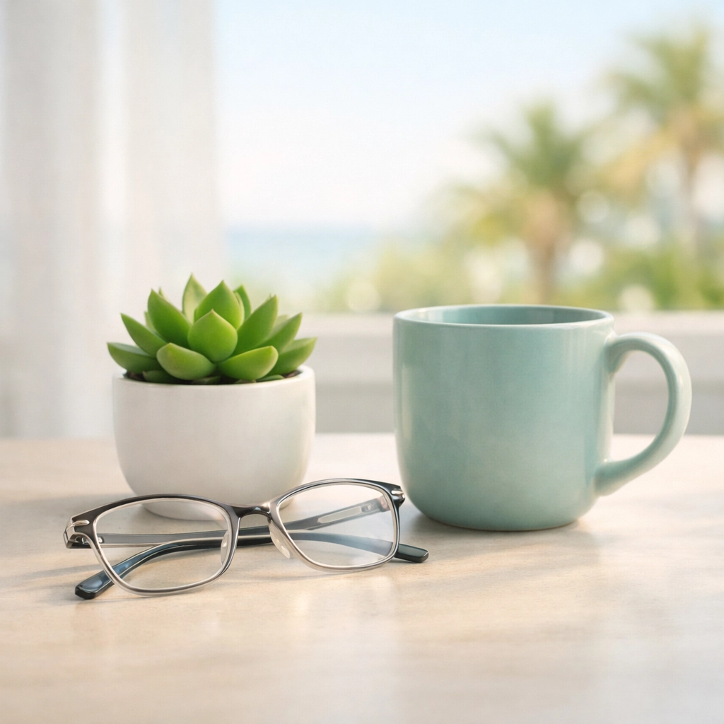 A sunlit desk at an independent health insurance agency in Clearwater FL, representing a no-pressure consultation.