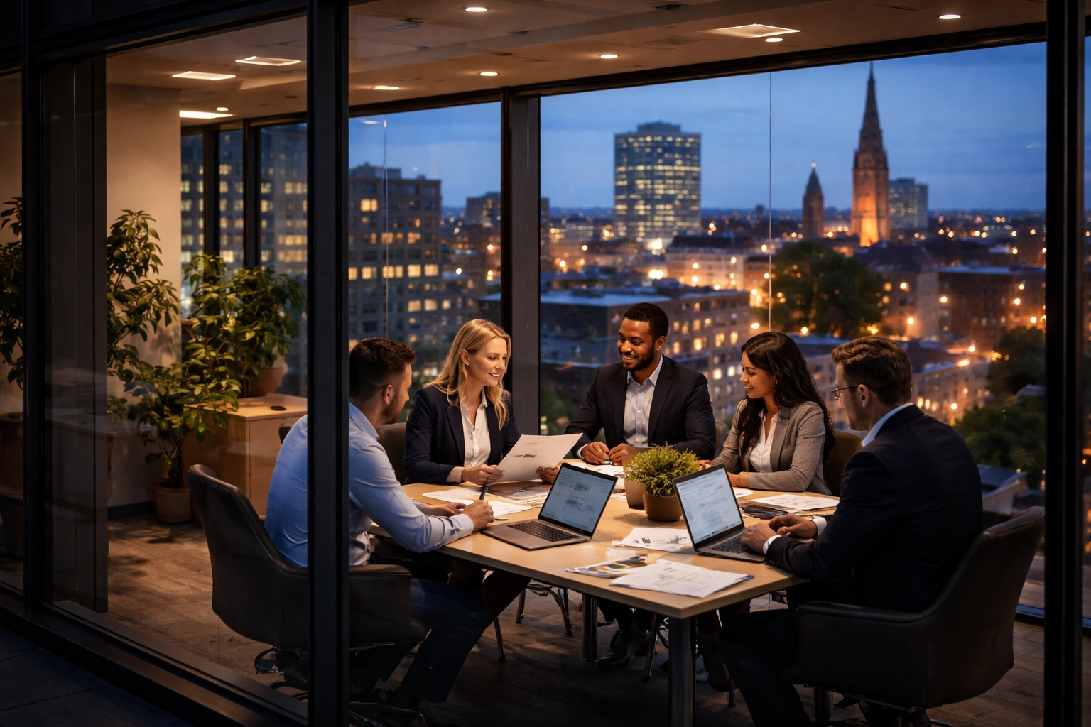 Leicester SME team evaluating managed IT services options in a modern office environment