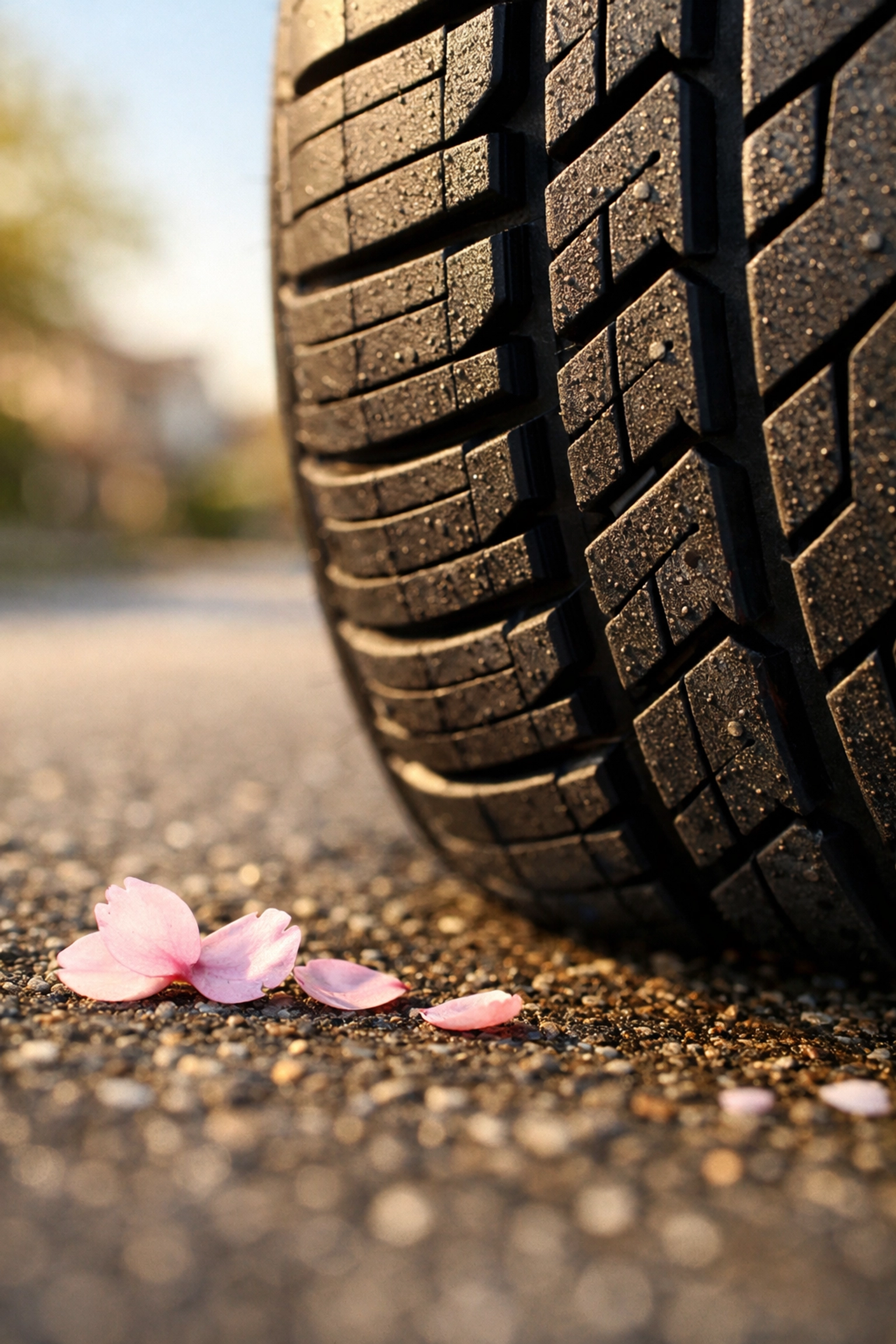 Close-up of healthy tire tread depth, a key part of a spring checkup by a car mechanic in Hillsdale, MI.