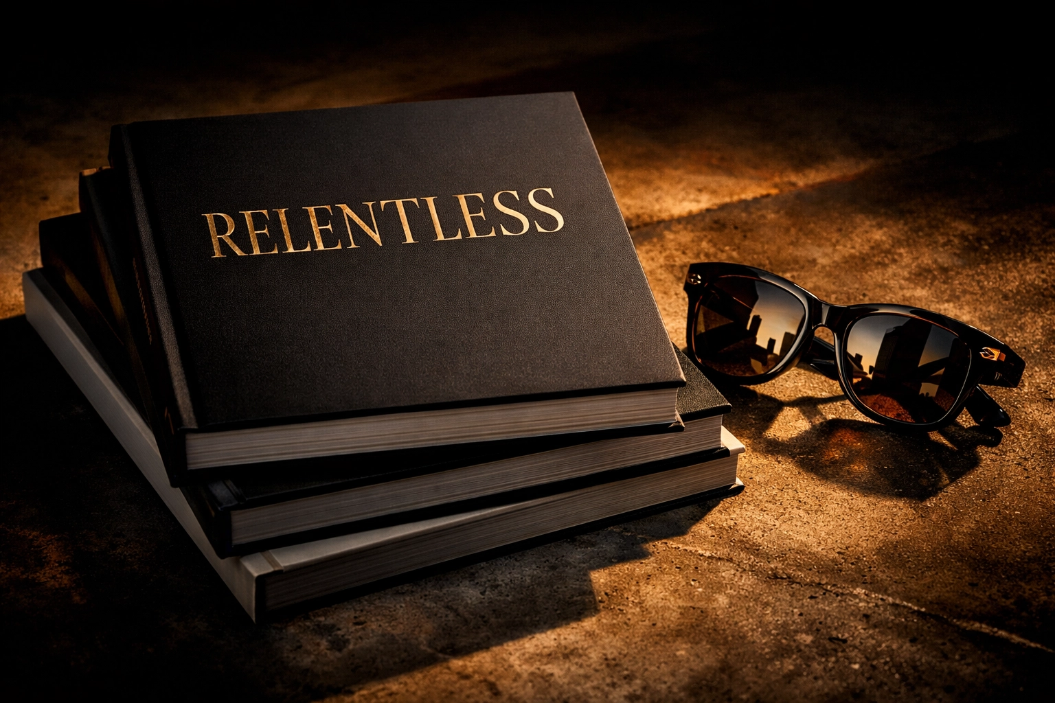 Premium RELENTLESS lifestyle books representing expert brand narrative and design.