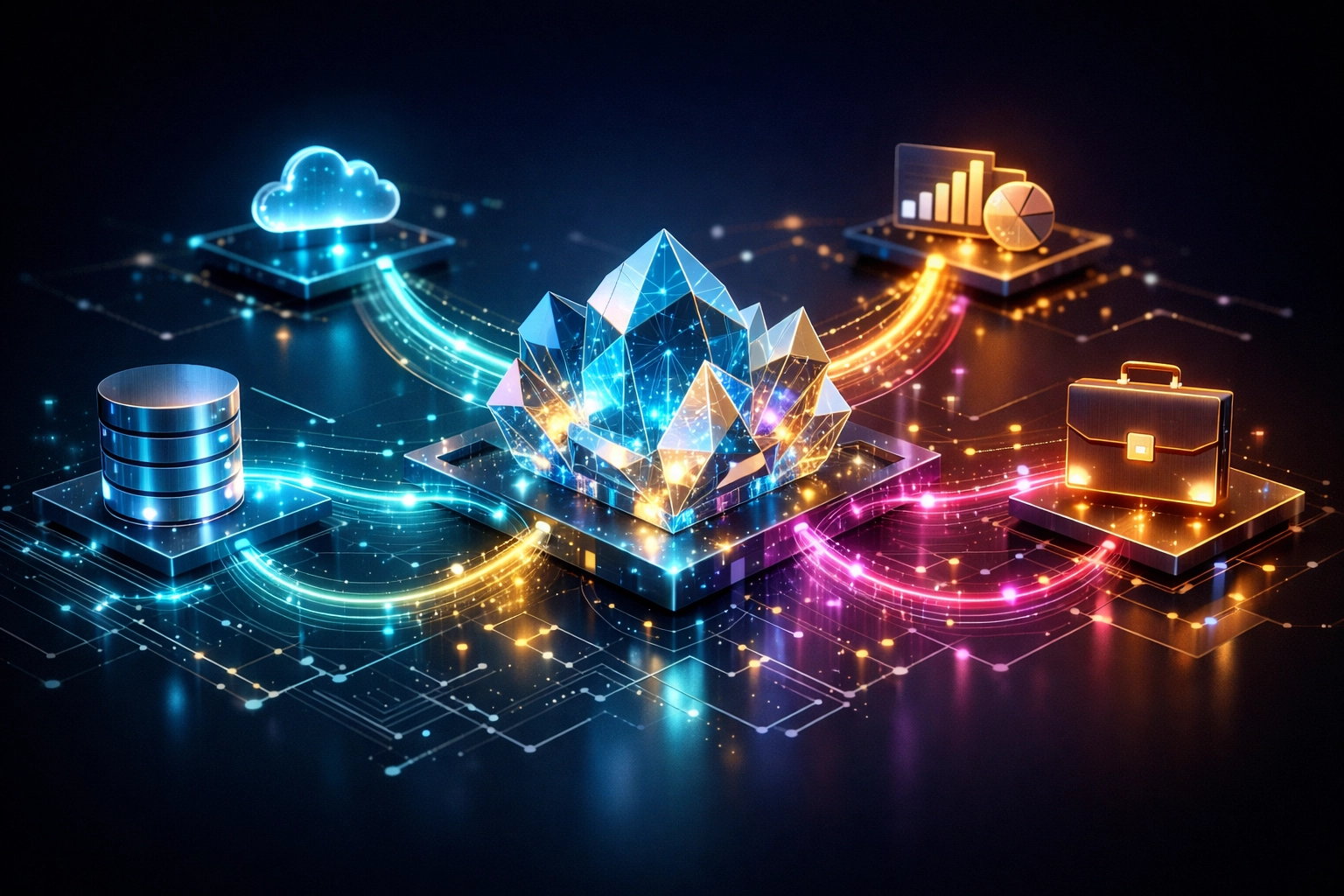 Custom software platform integrated with cloud services, databases, and business tools