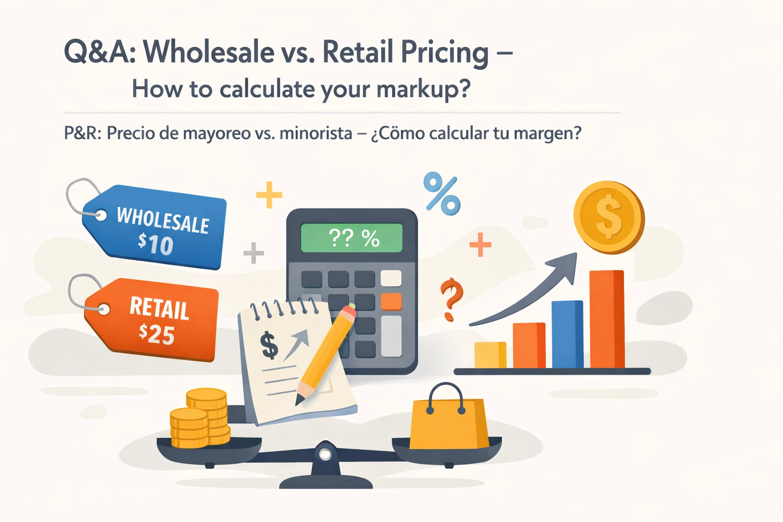 [HERO] Q&A: Wholesale vs. Retail Pricing – How to calculate your markup? | P&R: Precio de mayoreo vs. minorista – ¿Cómo calcular tu margen?