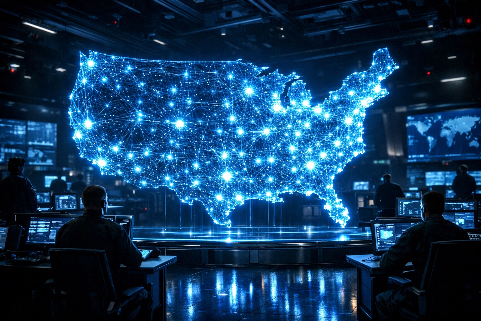 Map showing the national scale of 20,000 athlete voices for Super Bowl digital marketing campaigns.