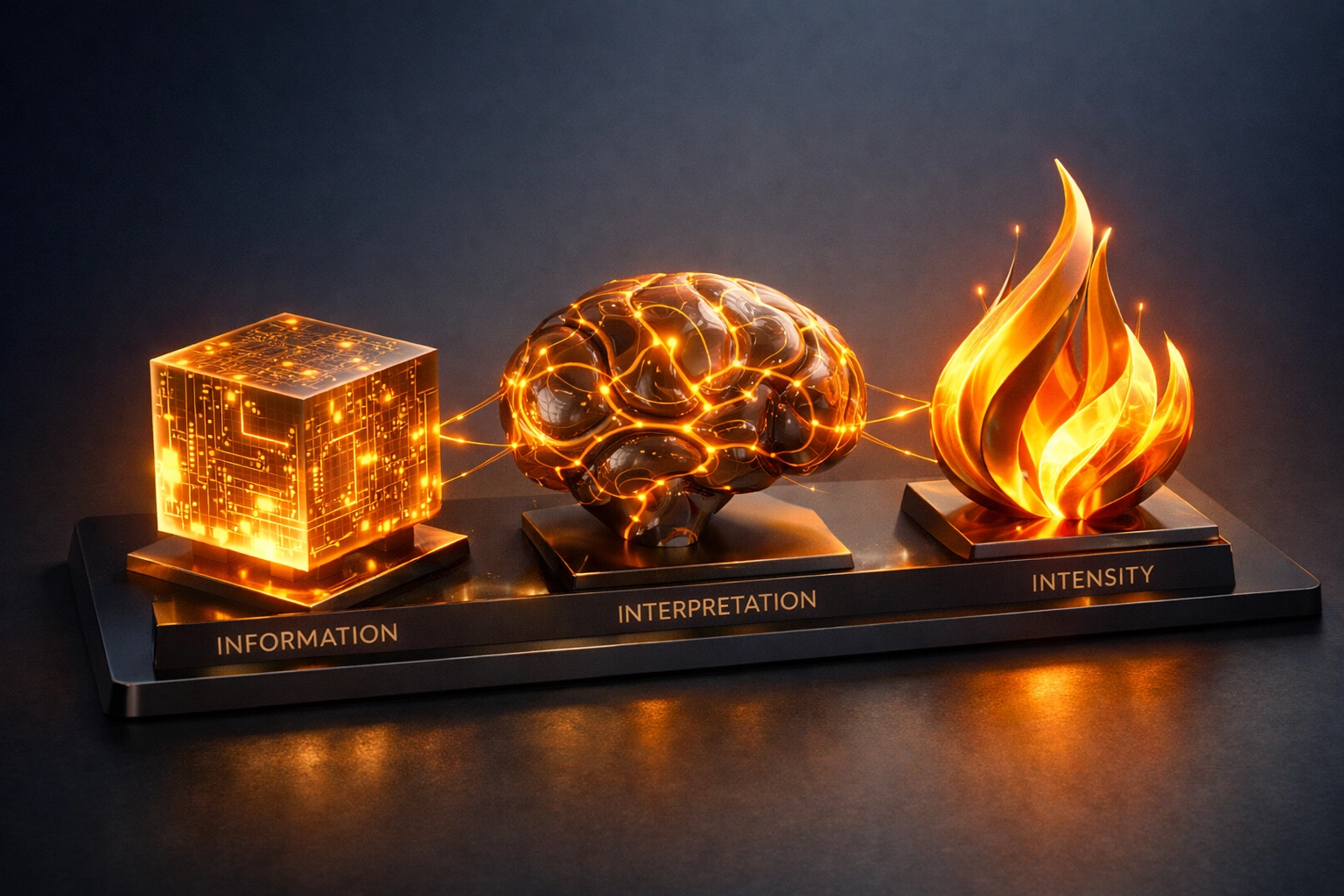 I³ Framework visualization showing Information, Interpretation, and Intensity for executive leadership