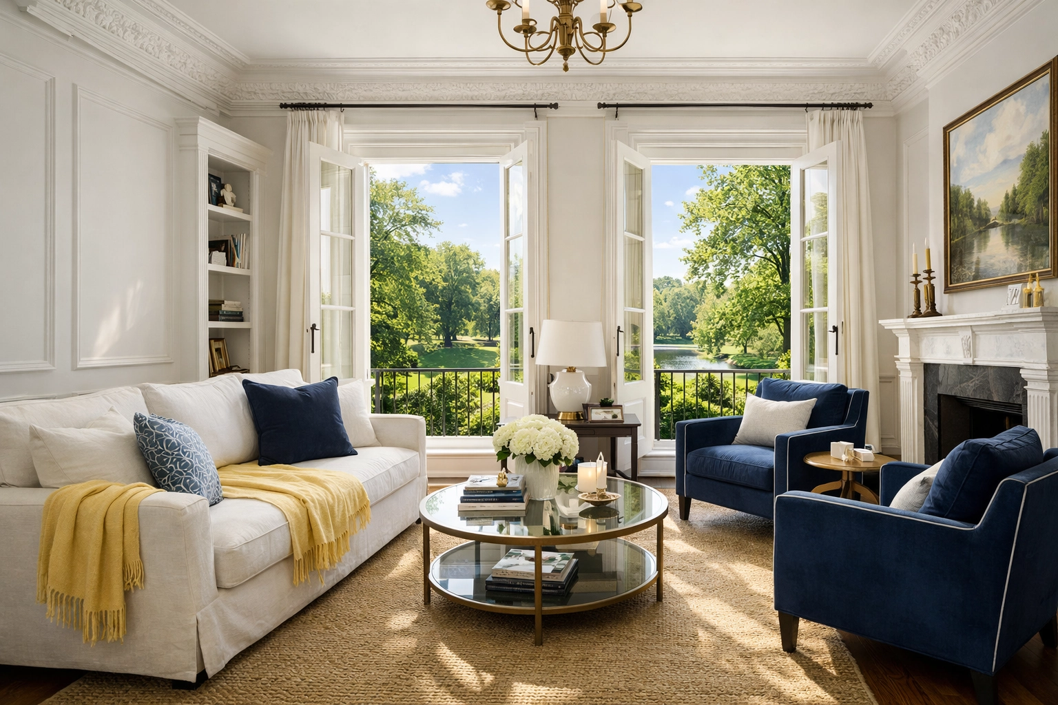 Sunlit Worcester living room showing improved indoor air quality from eco-friendly house cleaning.
