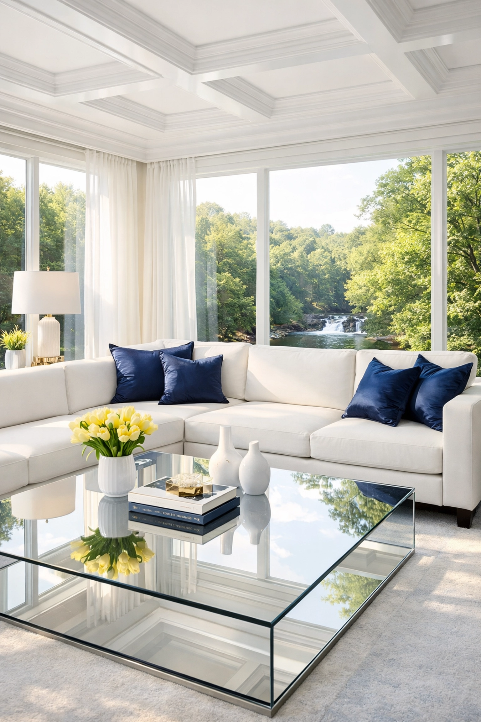 Sparkling clean Newton living room after a premium luxury house cleaning visit.