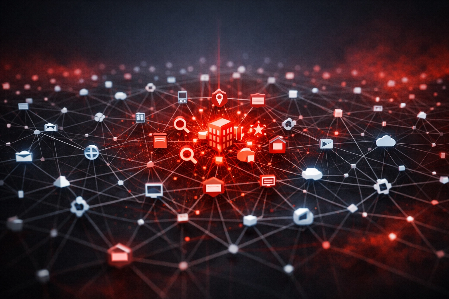 Digital network graph highlighting brand citations and authority signals for AI search engines.