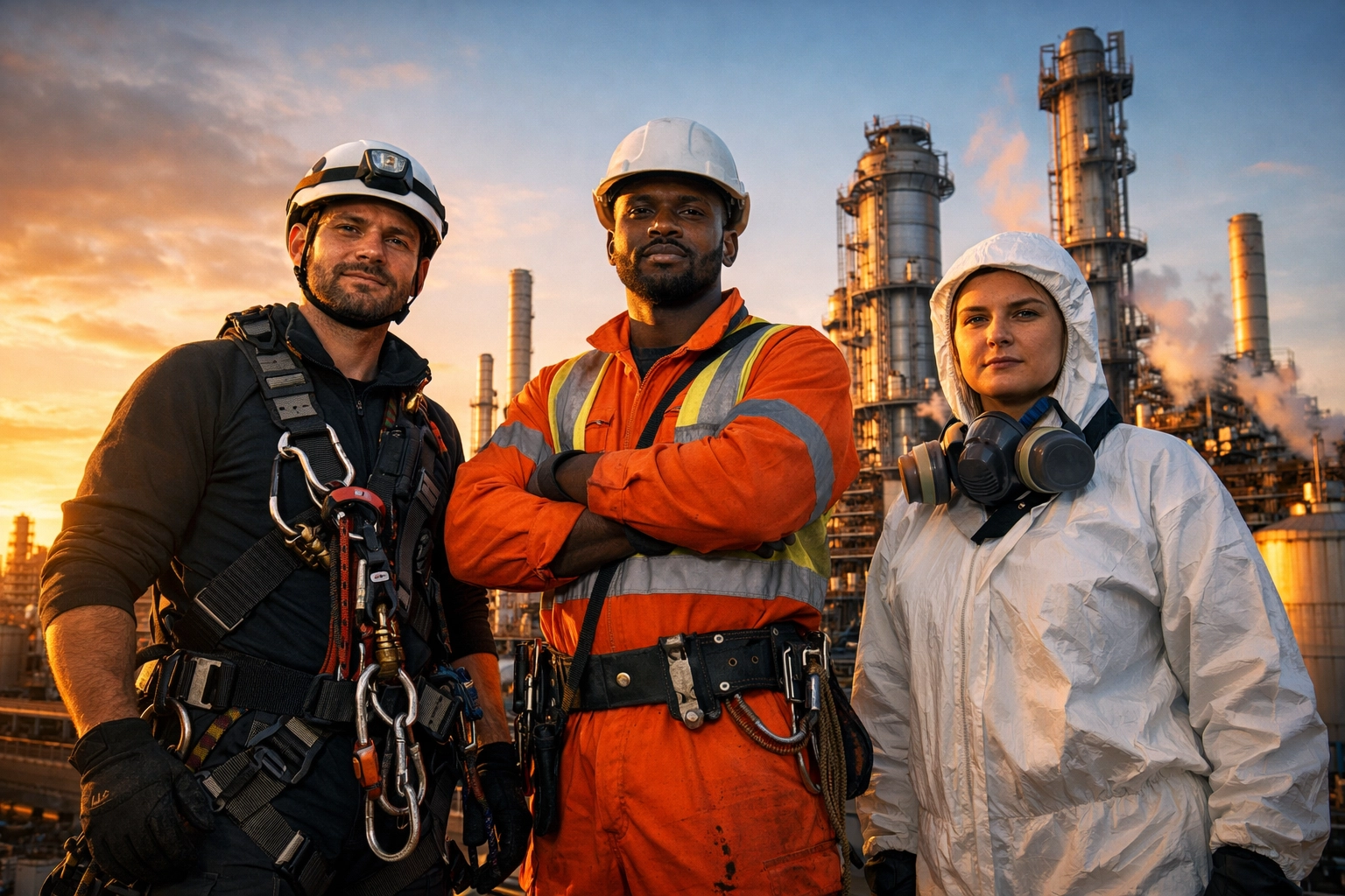 Vetted industrial cleaners and scaffolders providing site labour hire solutions at a UK refinery shutdown.