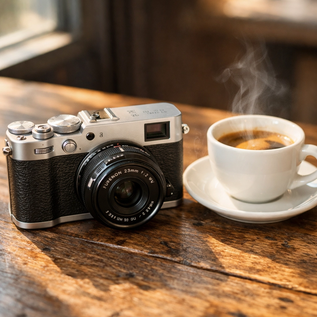 Compact Fujifilm X-E5 mirrorless camera for street photography, a highlight in today's gear headlines news.