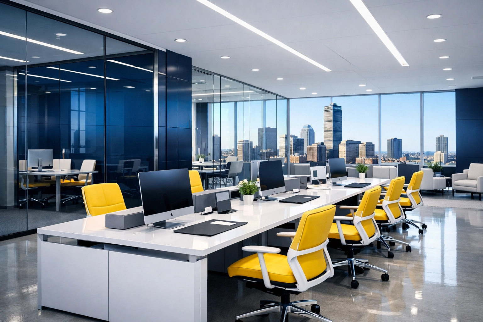 Sanitized Boston office environment maintained by high-quality commercial cleaning services near me.