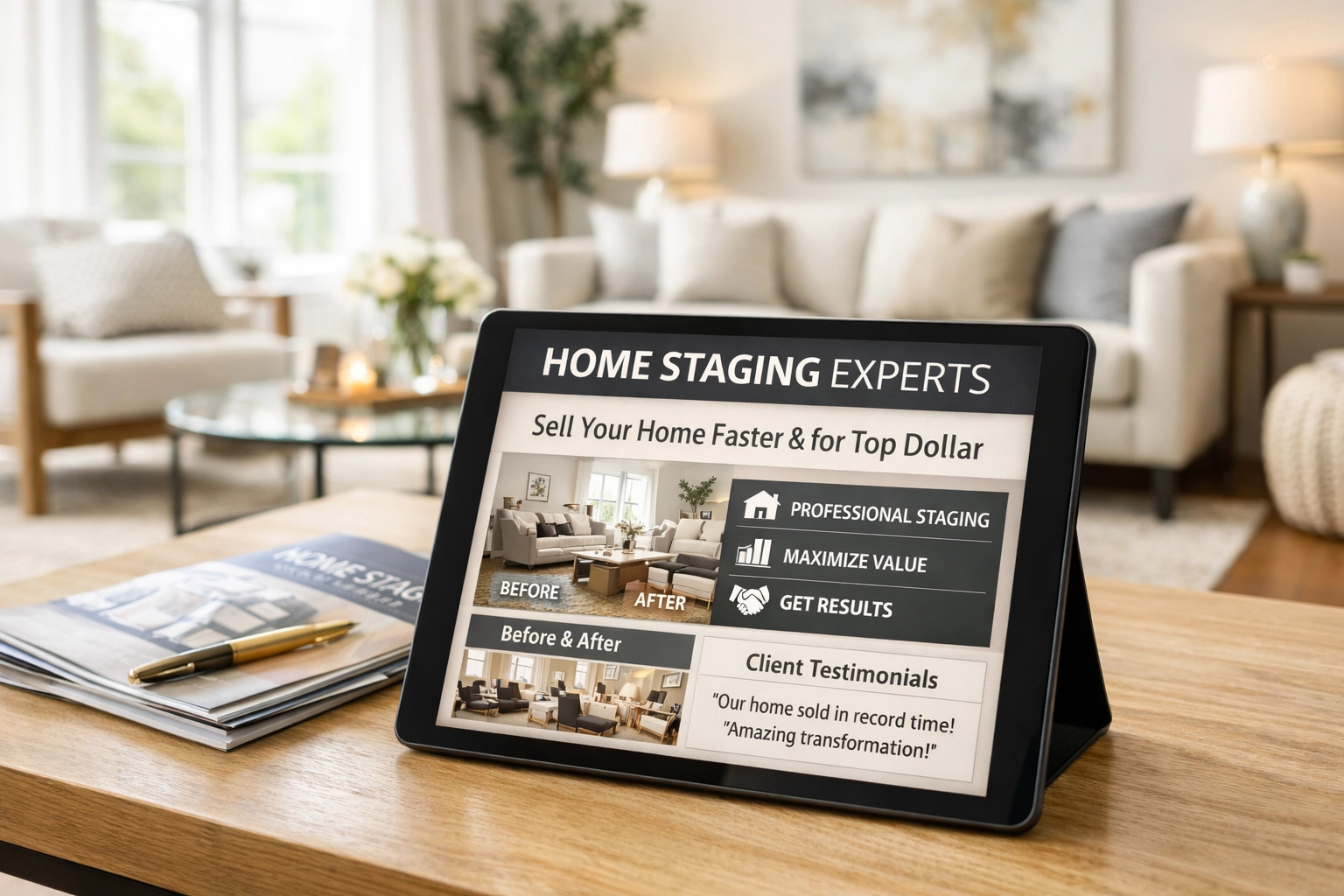 Professionally staged home with digital marketing plan for Placer County sellers