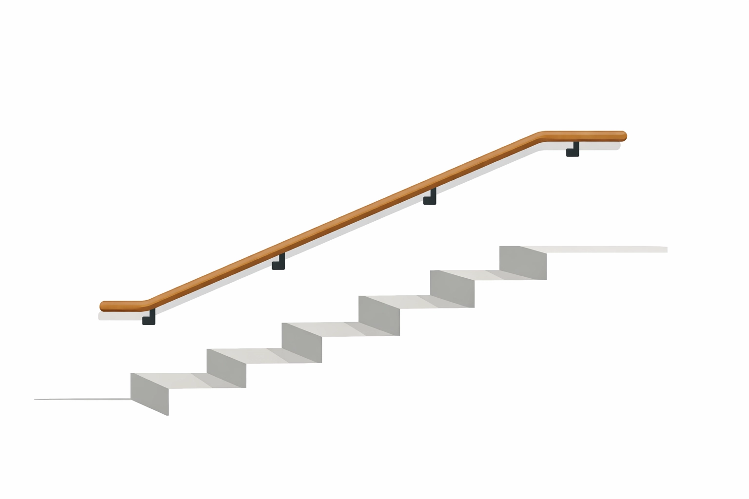 Professional handrail installation on a staircase for improved home accessibility and safety.