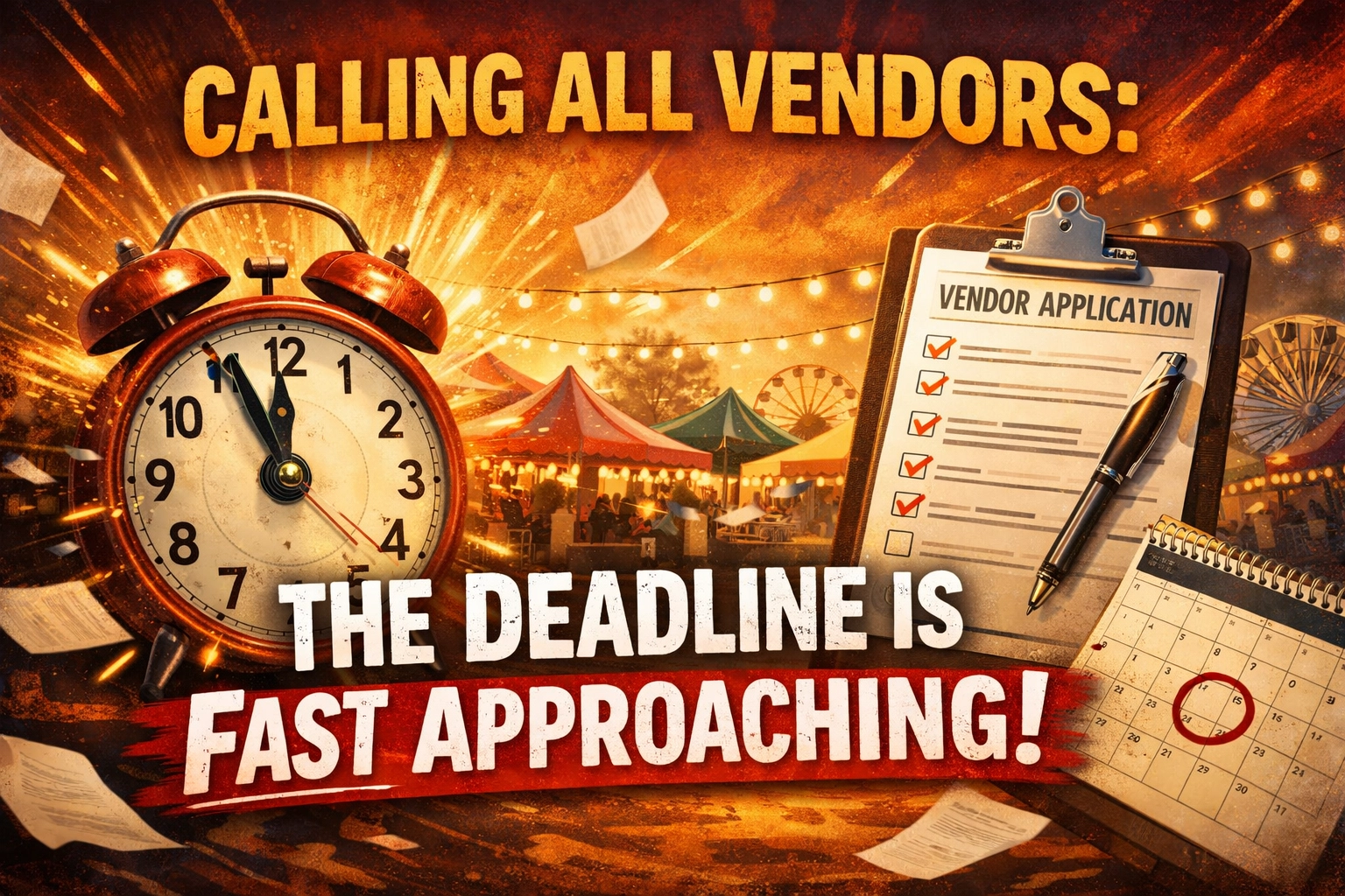 [HERO] CALLING ALL VENDORS: THE DEADLINE IS FAST APPROACHING!