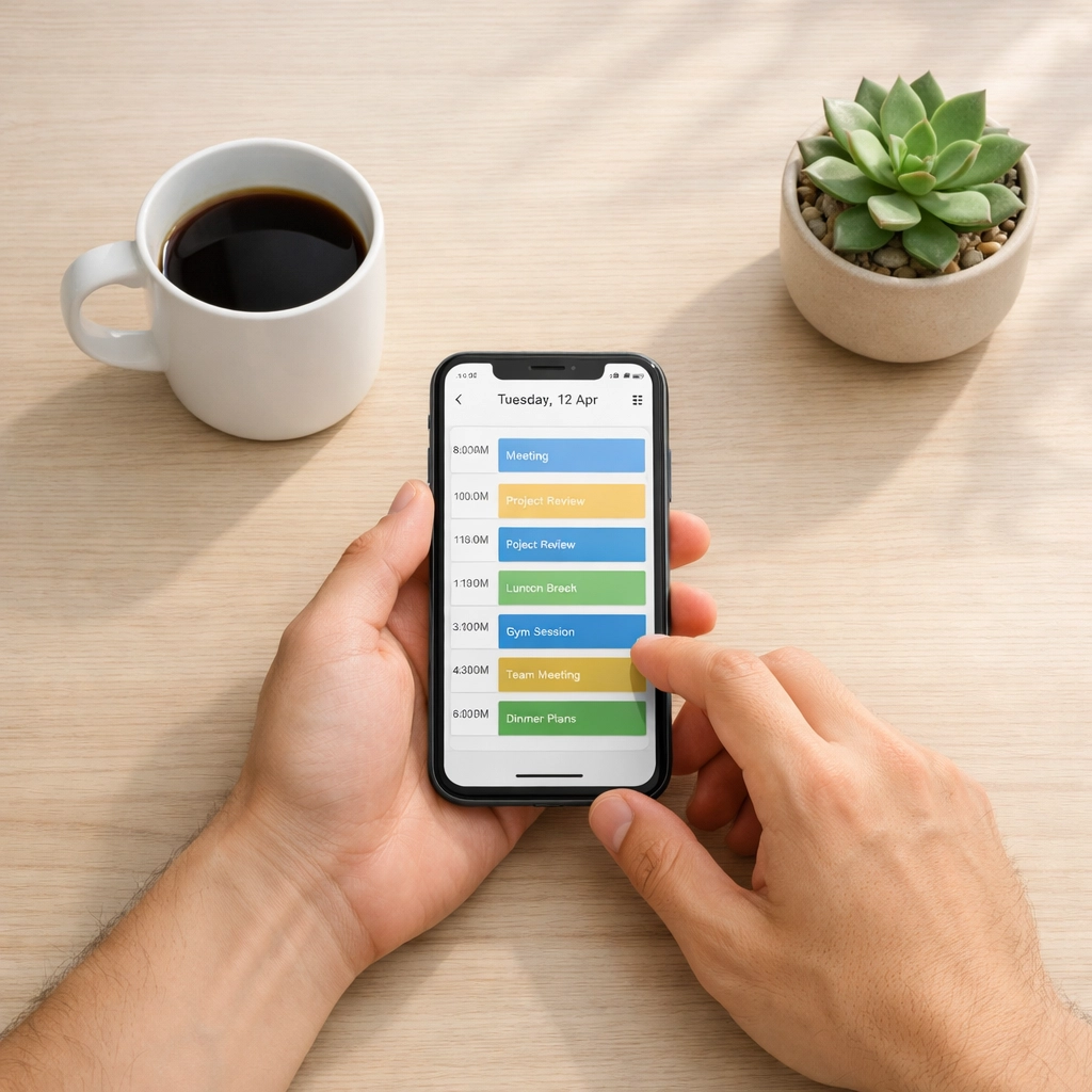 Scheduling mobile notary appointment on smartphone for flexible timing