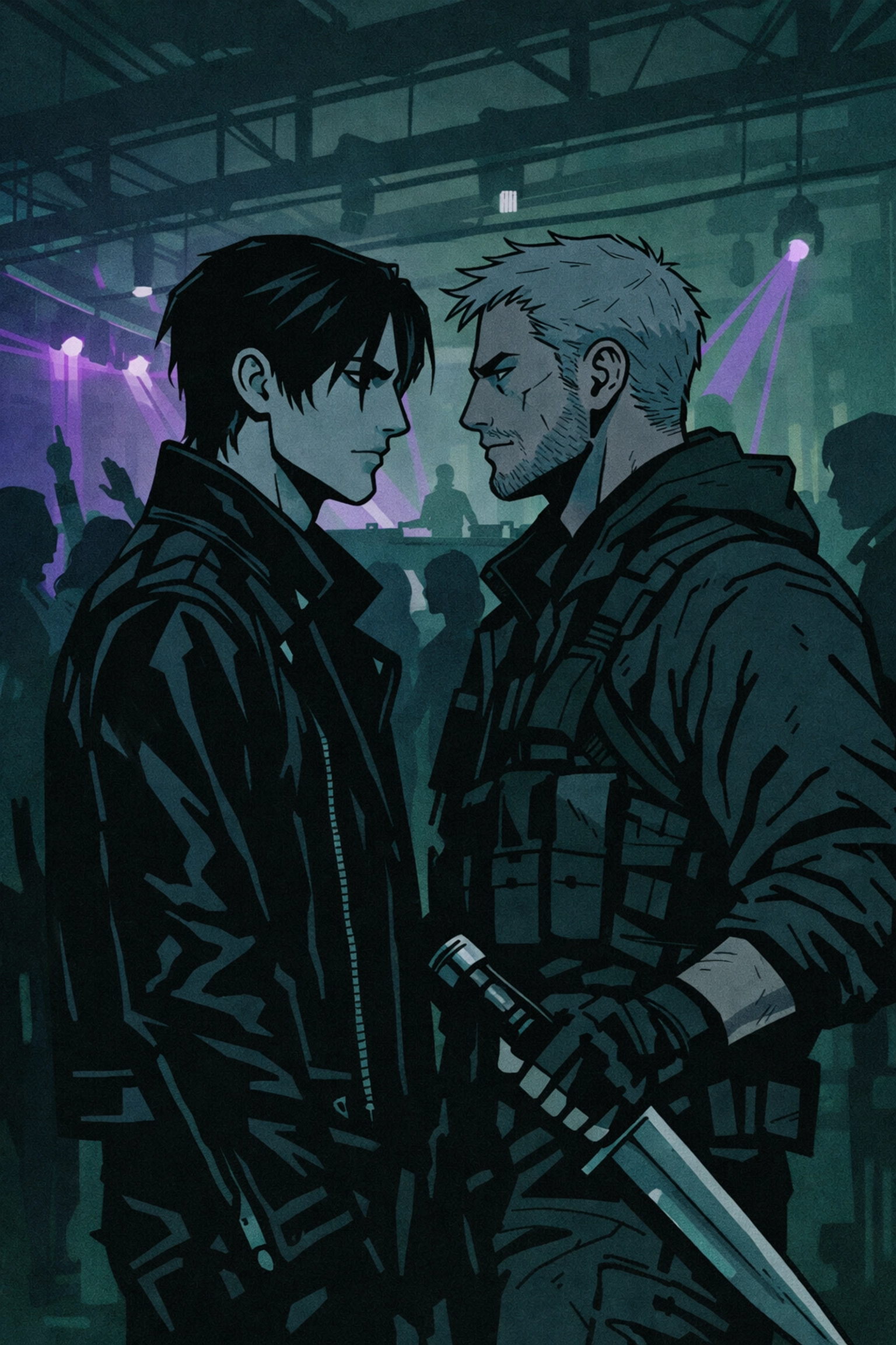 Vampire and witcher lock eyes at London rave in urban fantasy MM romance The Vampire's Familiar