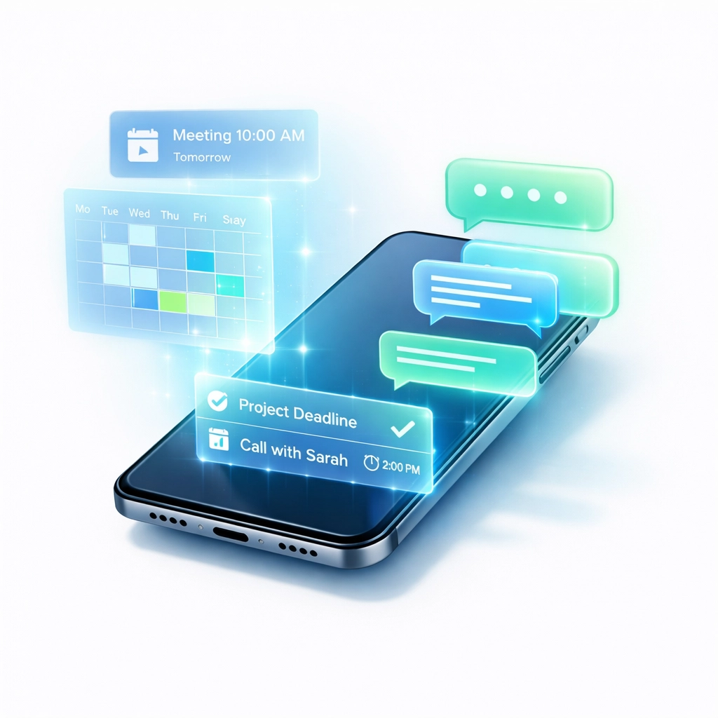 AI-driven scheduling interface on smartphone for cleaning business automation