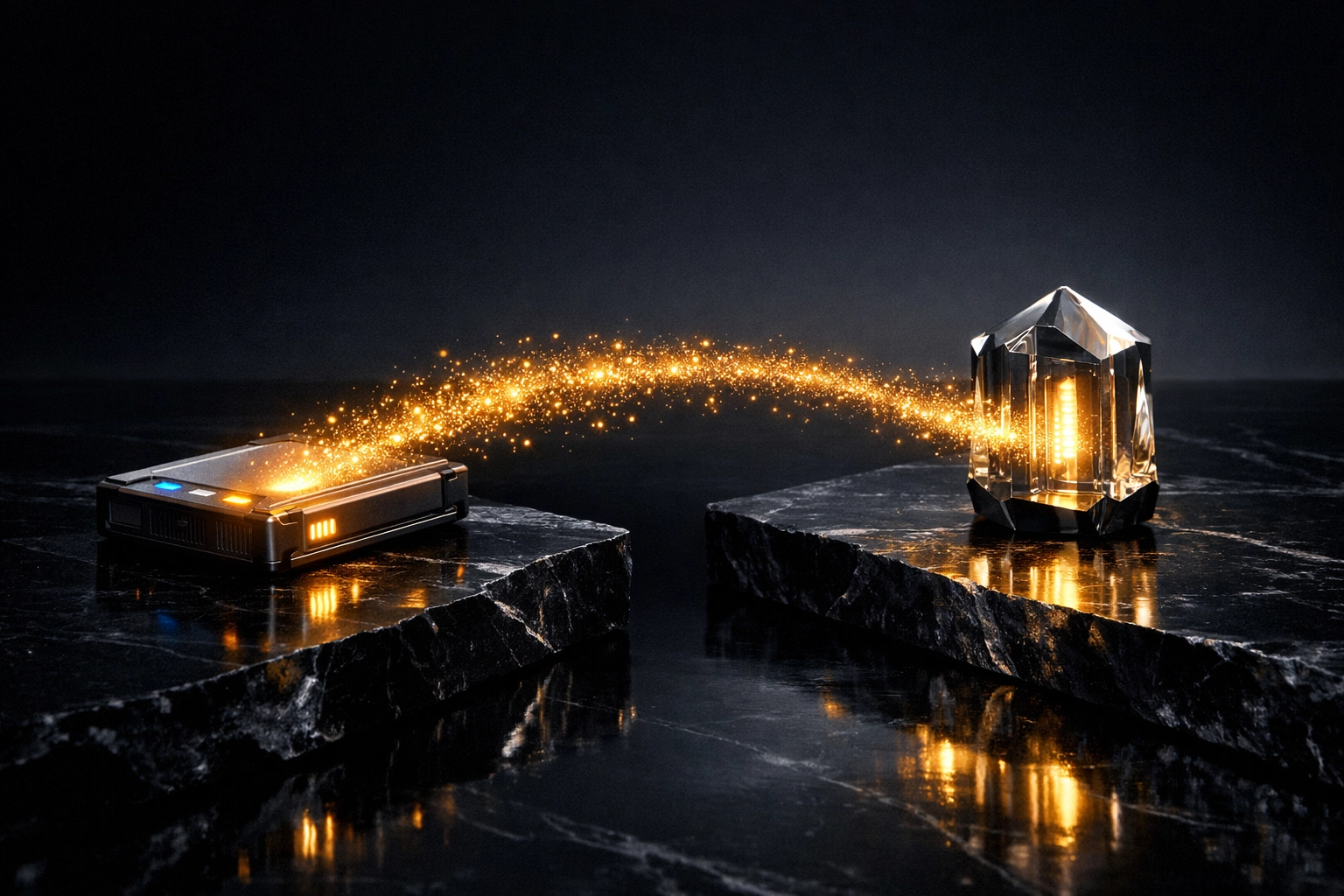 Secure air-gapped backup solution showing data transferring to an isolated storage unit for disaster recovery.