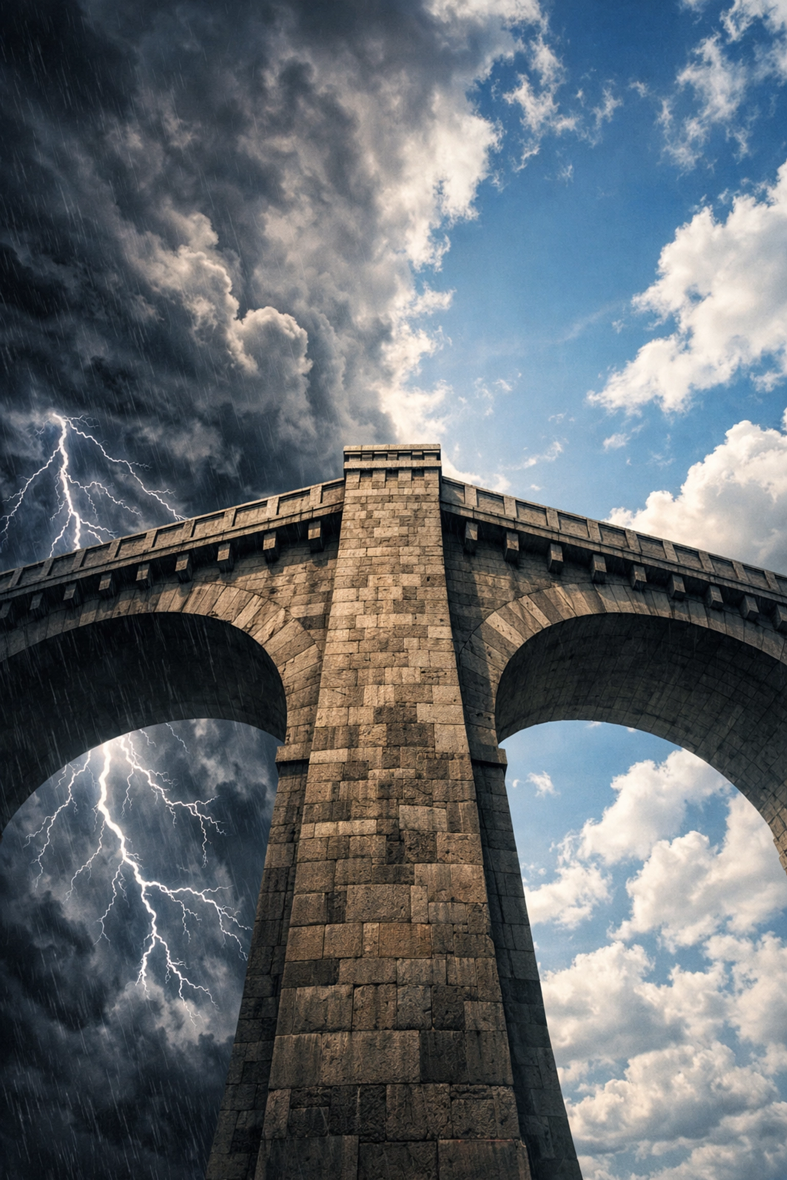 Risk management visualization contrasting market volatility with portfolio stability