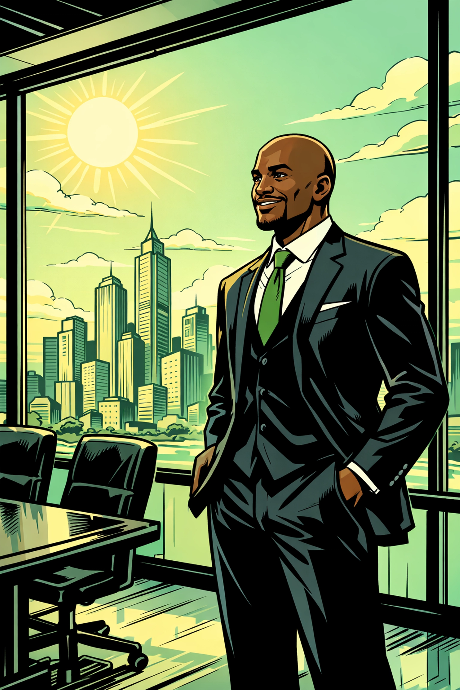 Professor Antonio representing career leadership and success in a professional boardroom.