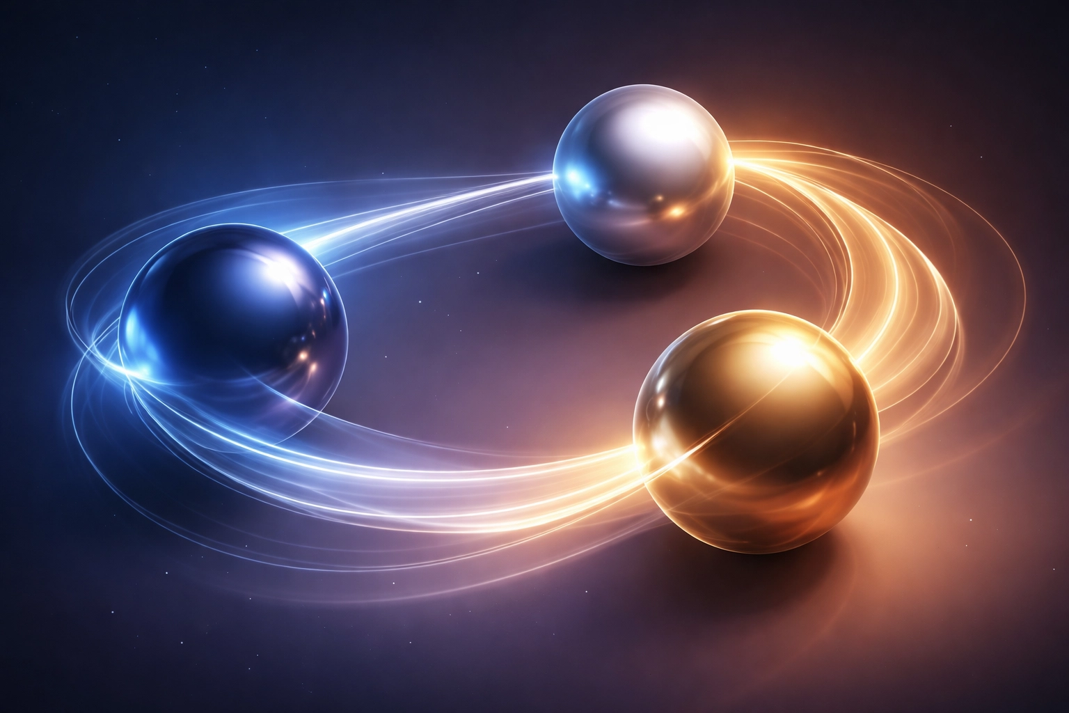 Three interconnected spheres labeled protection, uncorrelated returns, and growth, visualizing balanced portfolio strategies for accredited investors.