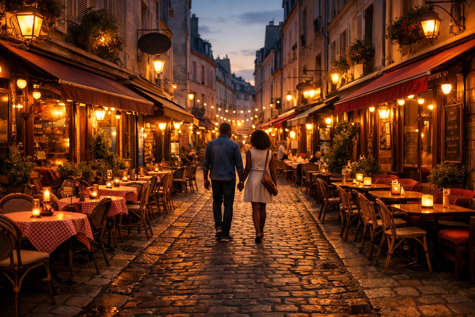 Couple exploring authentic European destination with DIY travel booking flexibility