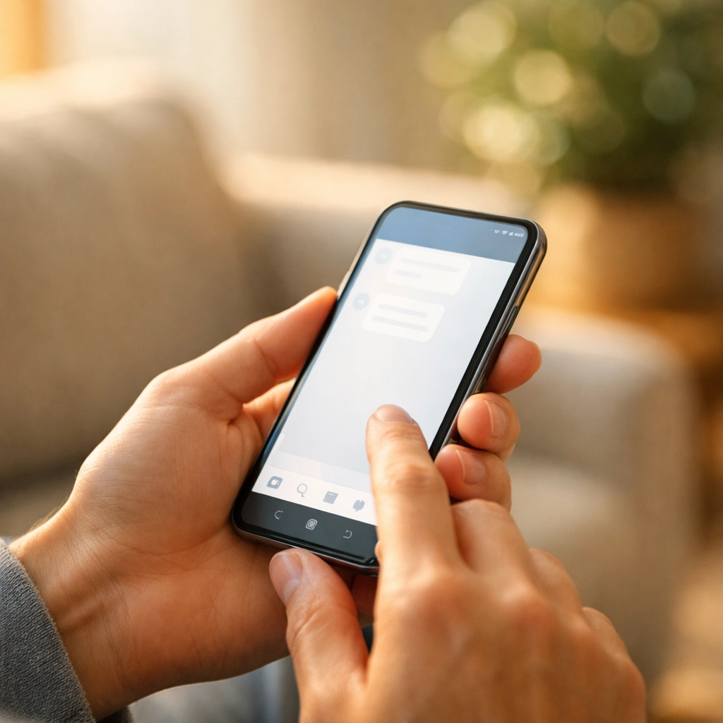 Demande de prêt sans enquête de crédit facile sur smartphone pour une urgence financière.