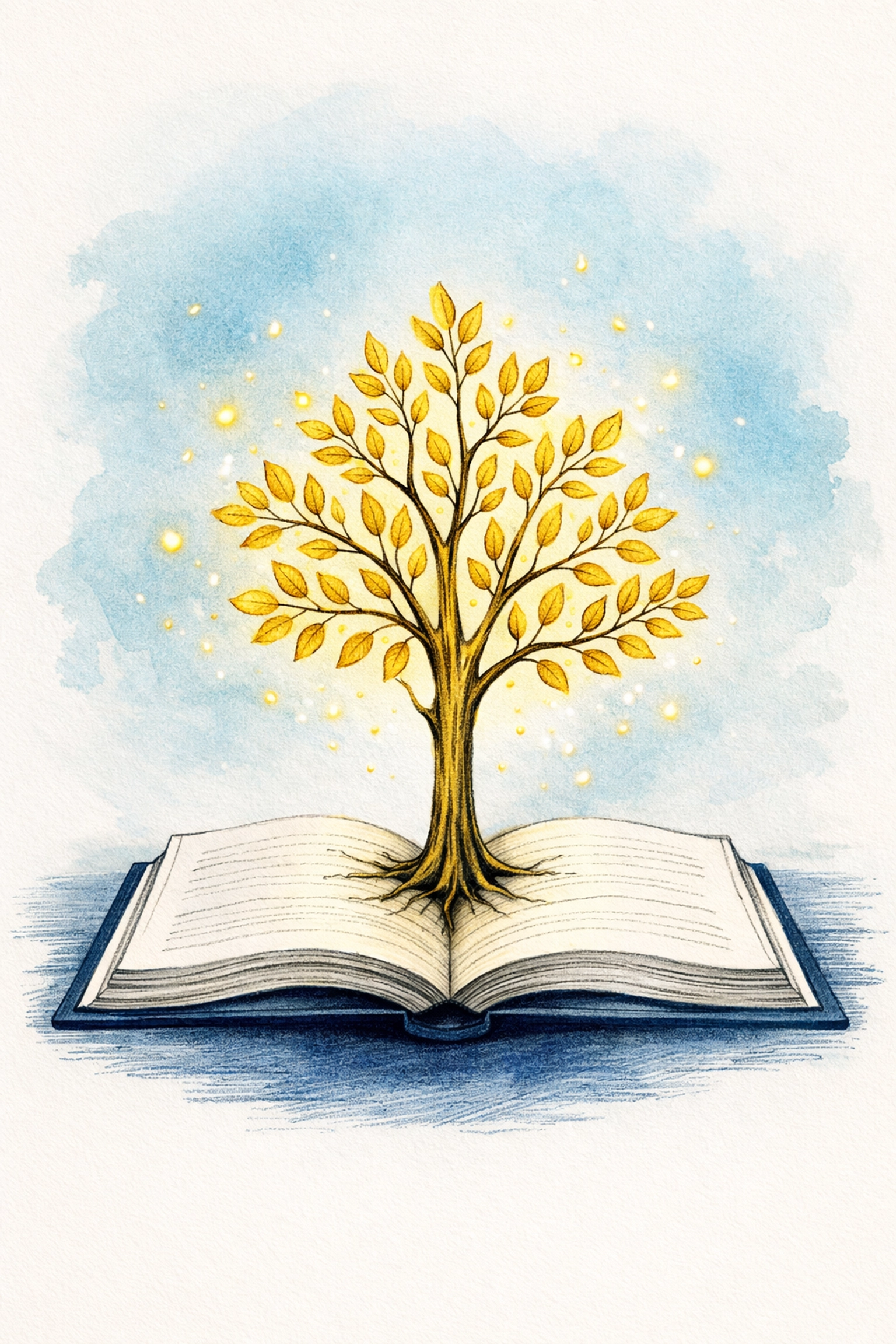 A golden tree growing from a book symbolizing scaled leadership impact by Dr. Layne McDonald - www.laynemcdonald.com