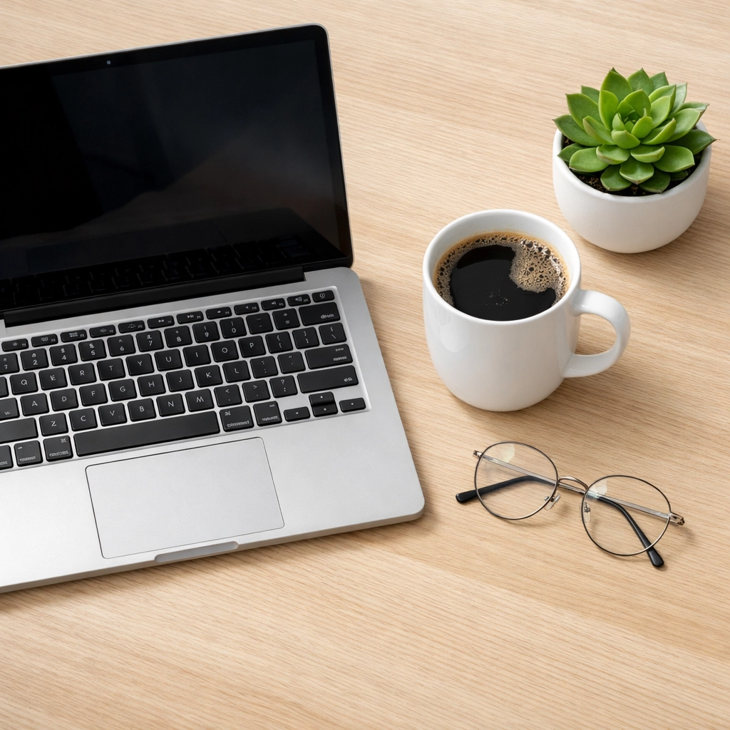 Organized home office setup ready for 2026 tax preparation and secure filing.