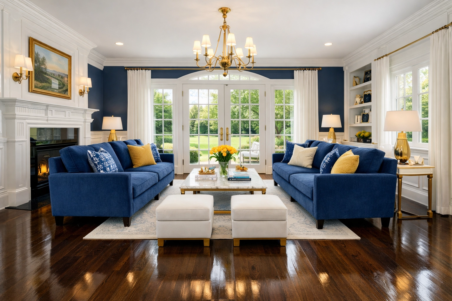 Sparkling living room showing the efficient results of expert Lexington Estate Cleaning services.