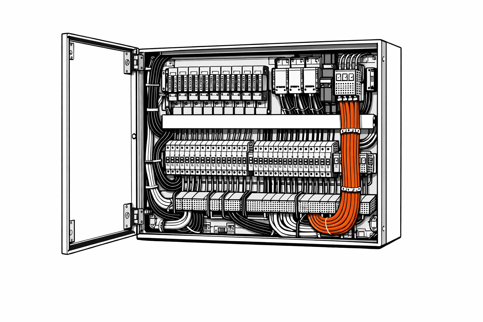 Professionelle Verdrahtung im Verteilerkasten durch den Elektriker Notdienst Wien.