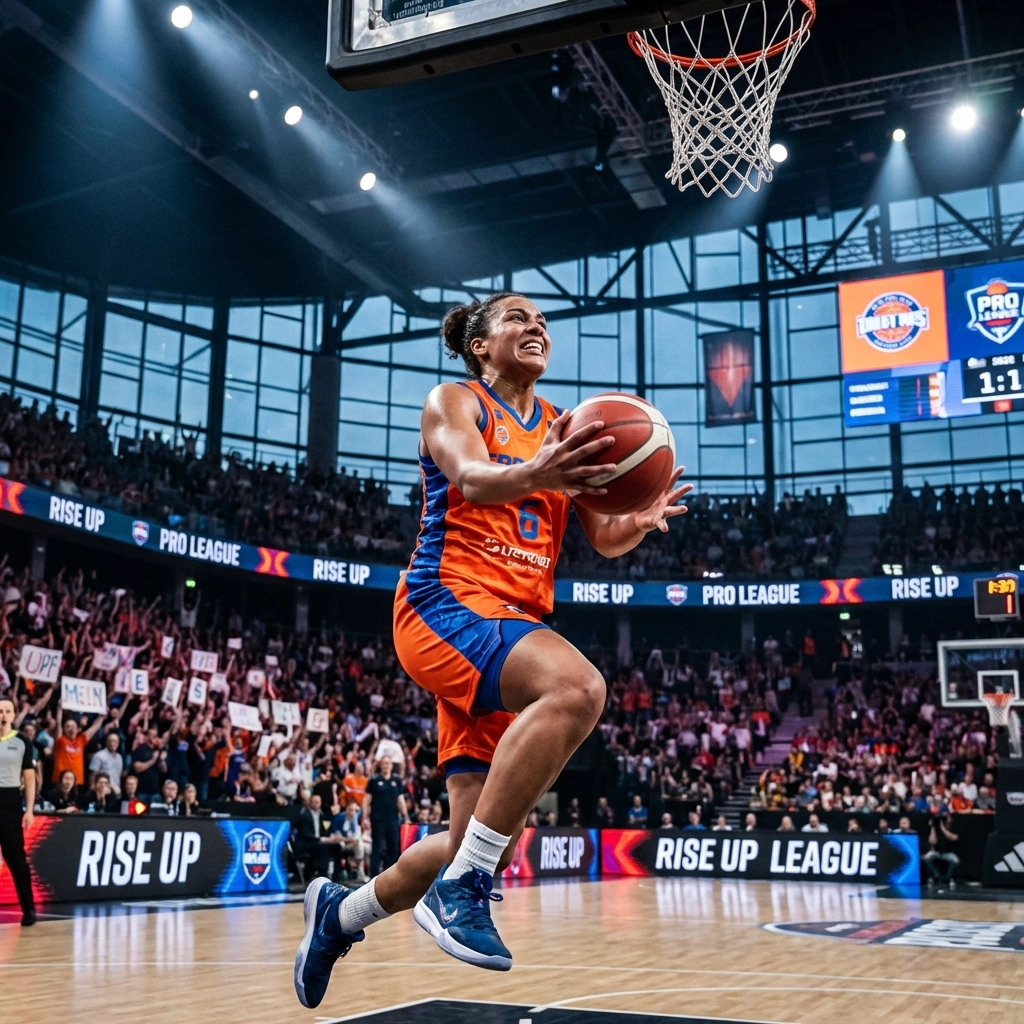 Female athlete competing in professional sports venue demonstrating women's sports growth