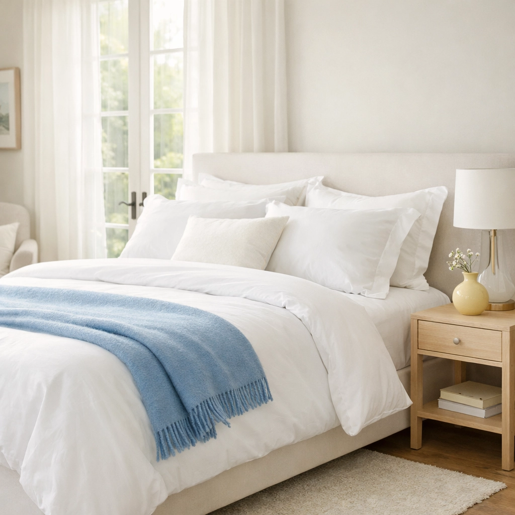 Serene master bedroom in a Concord home, reflecting a clean and luxurious residential sanctuary.