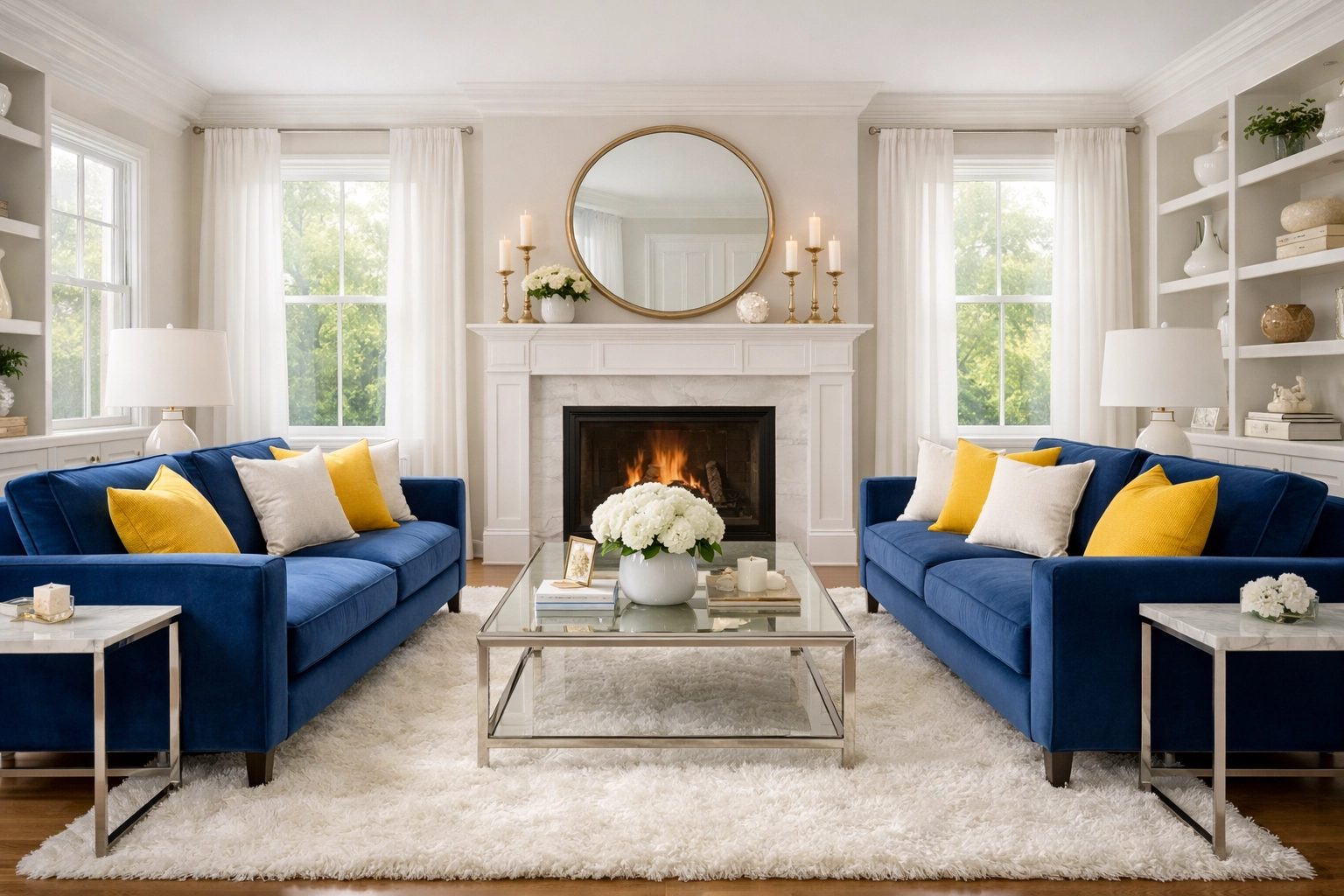 A clean, serene luxury living room showing the results of premium residential cleaning Massachusetts services.