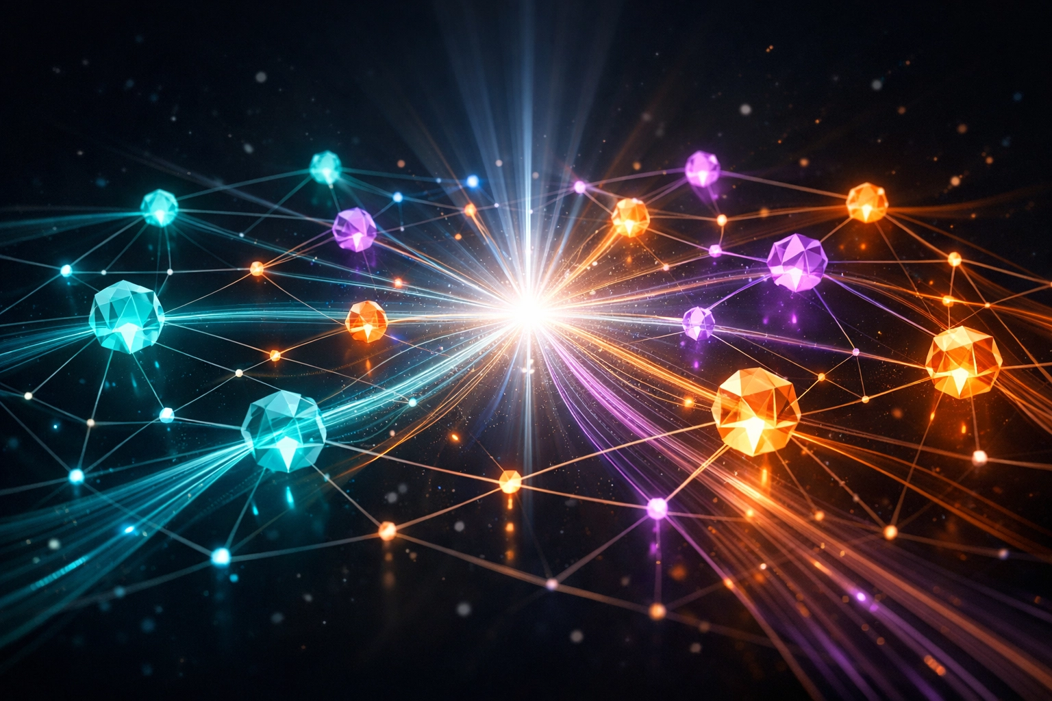 Integrated business process automation network connecting CRM, email, and workflow tools seamlessly