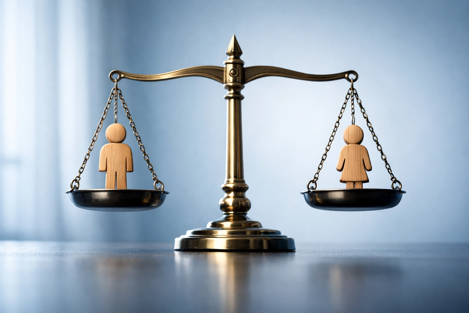 Balanced scale representing equal parental rights in Virginia child custody cases