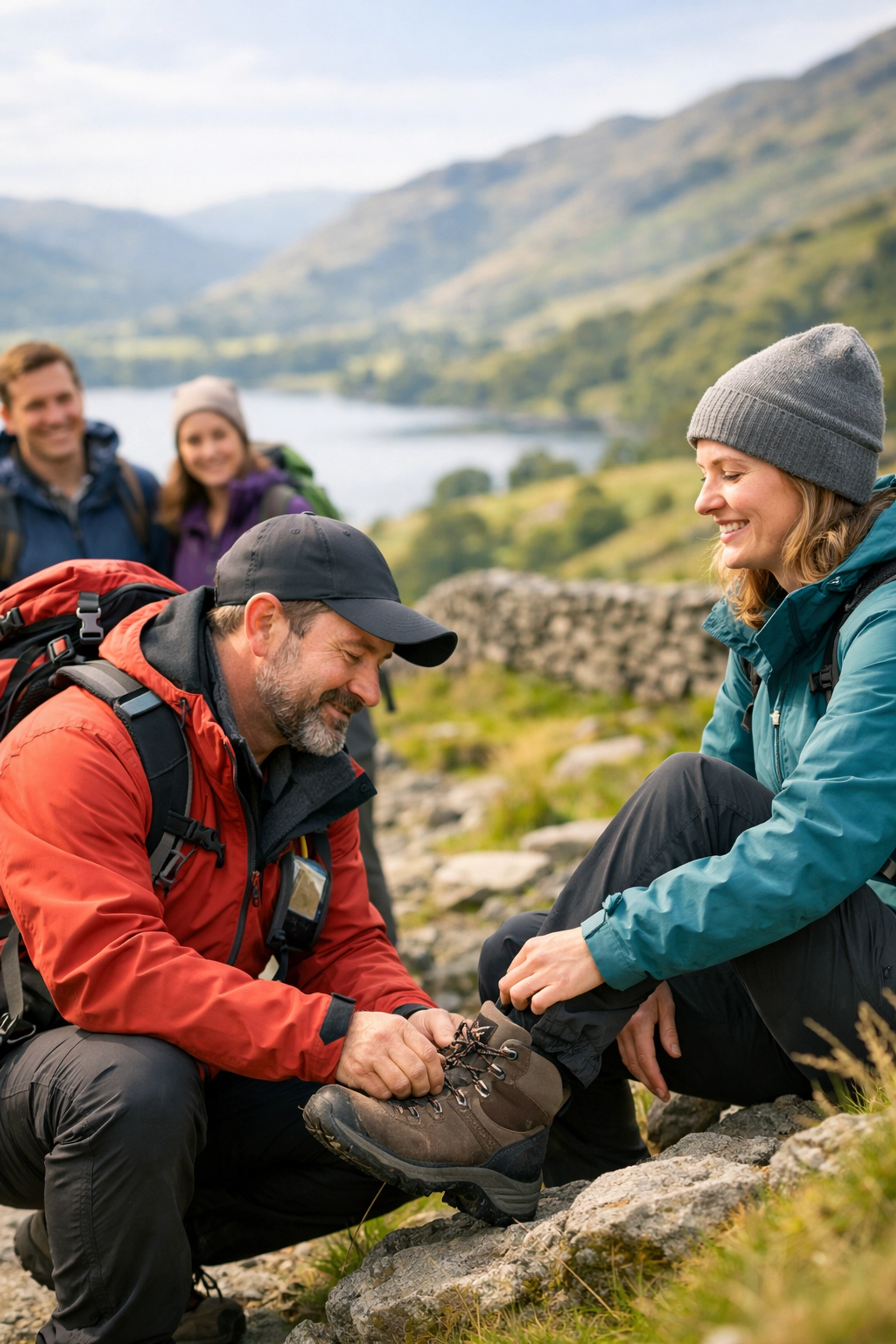 Professional guide providing trail support and safety on UK guided hike