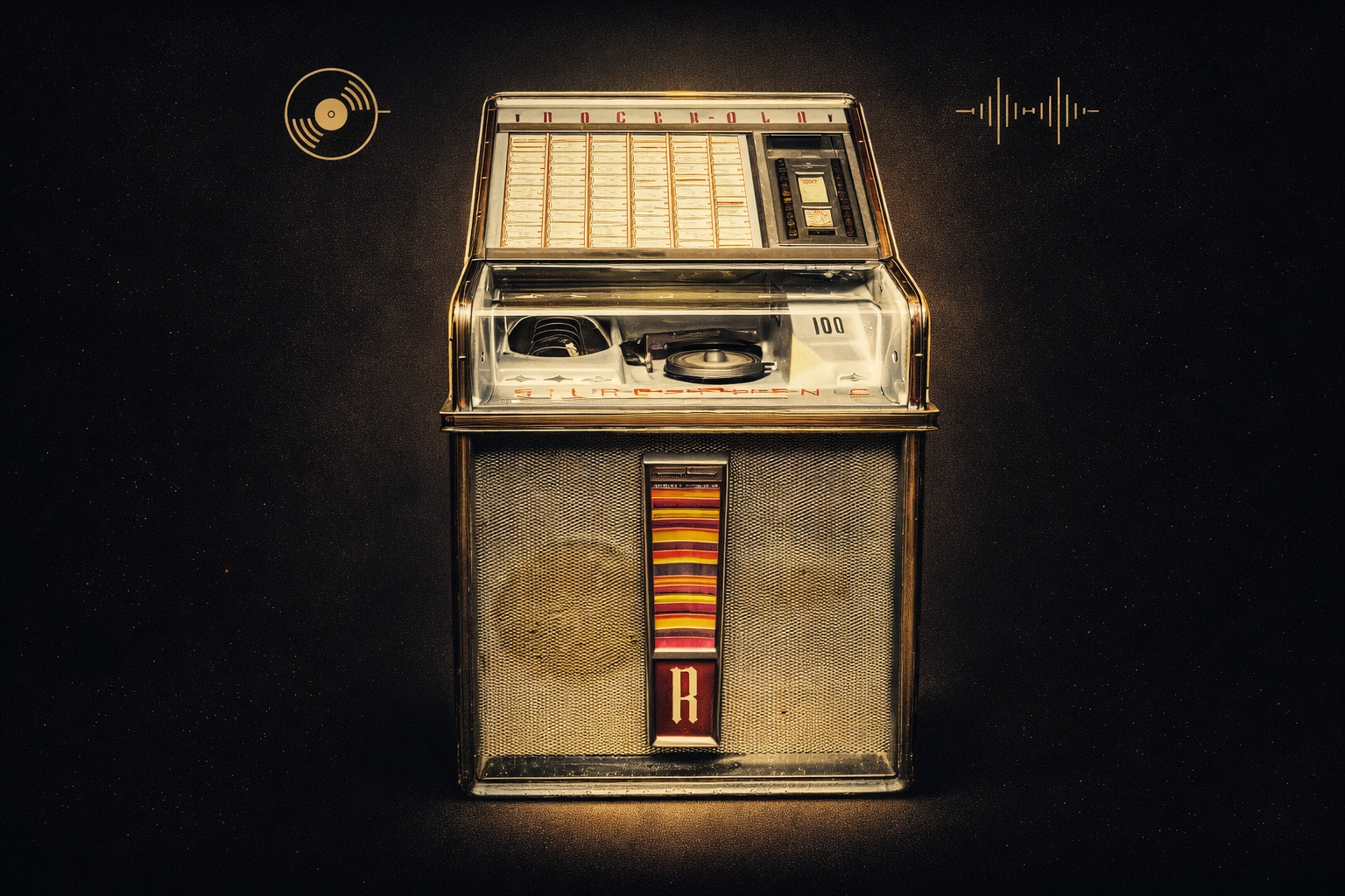 Stylized photo of the 1962 Princess Rock-Ola Jukebox in our current Columbus online auction.