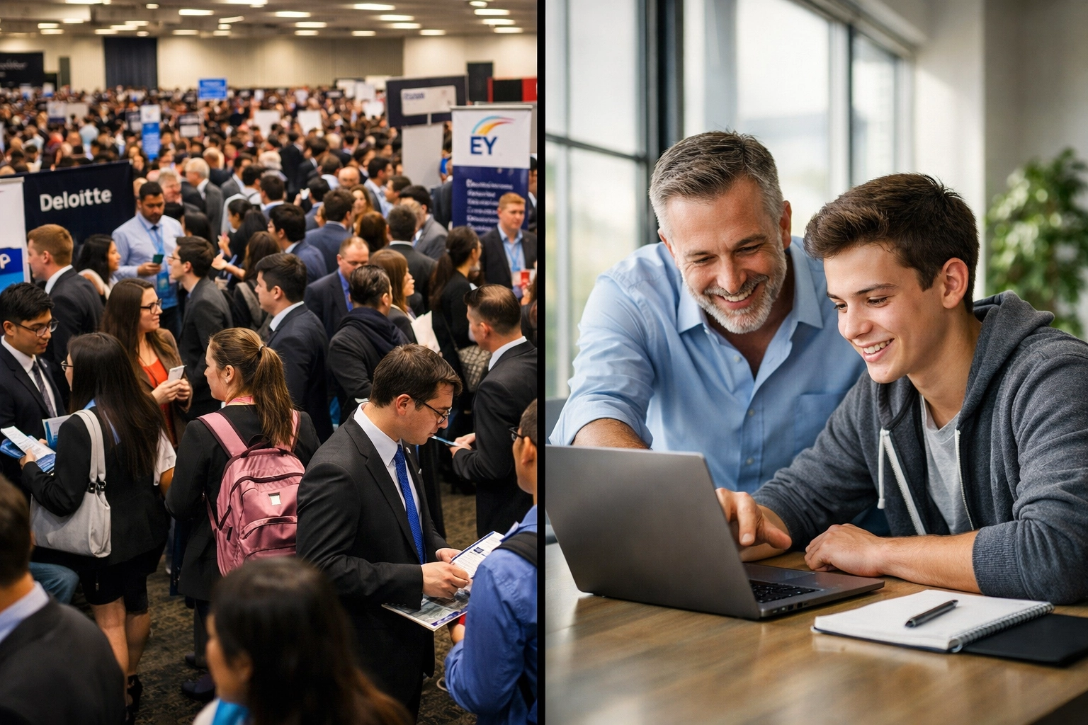 College career fair competition versus high school talent mentorship program comparison