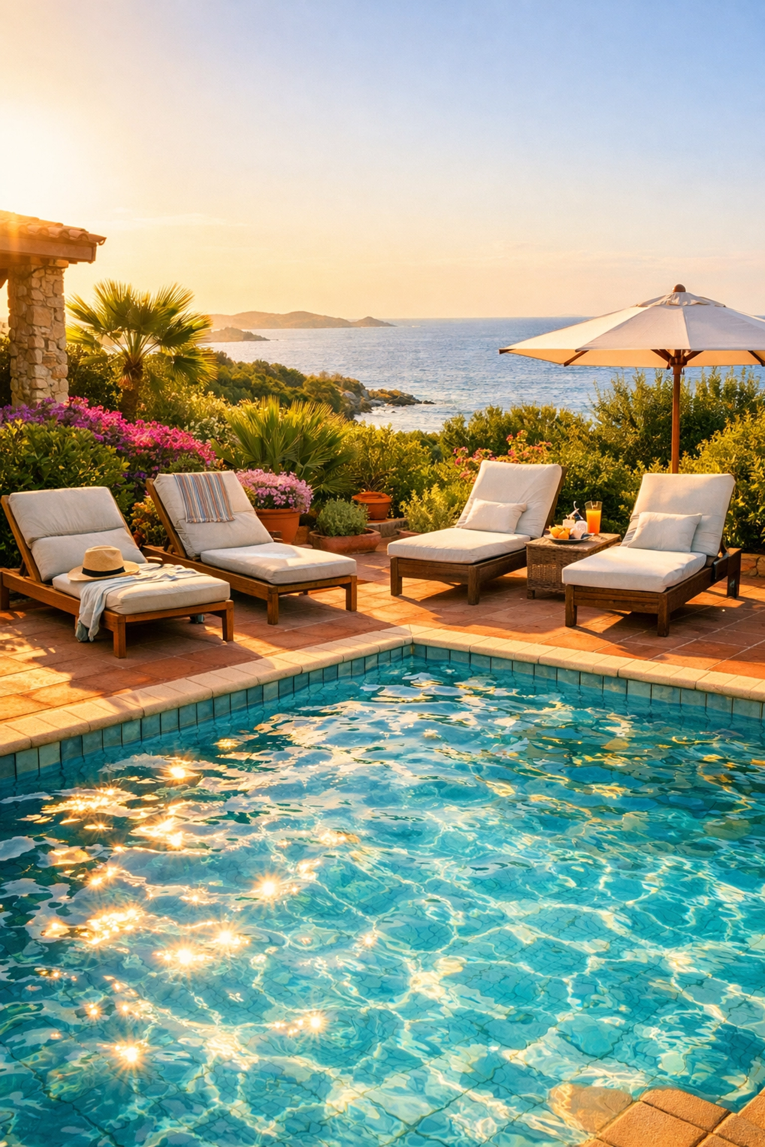 Luxury villa in Sardinia with private pool and Mediterranean sea views for family holidays