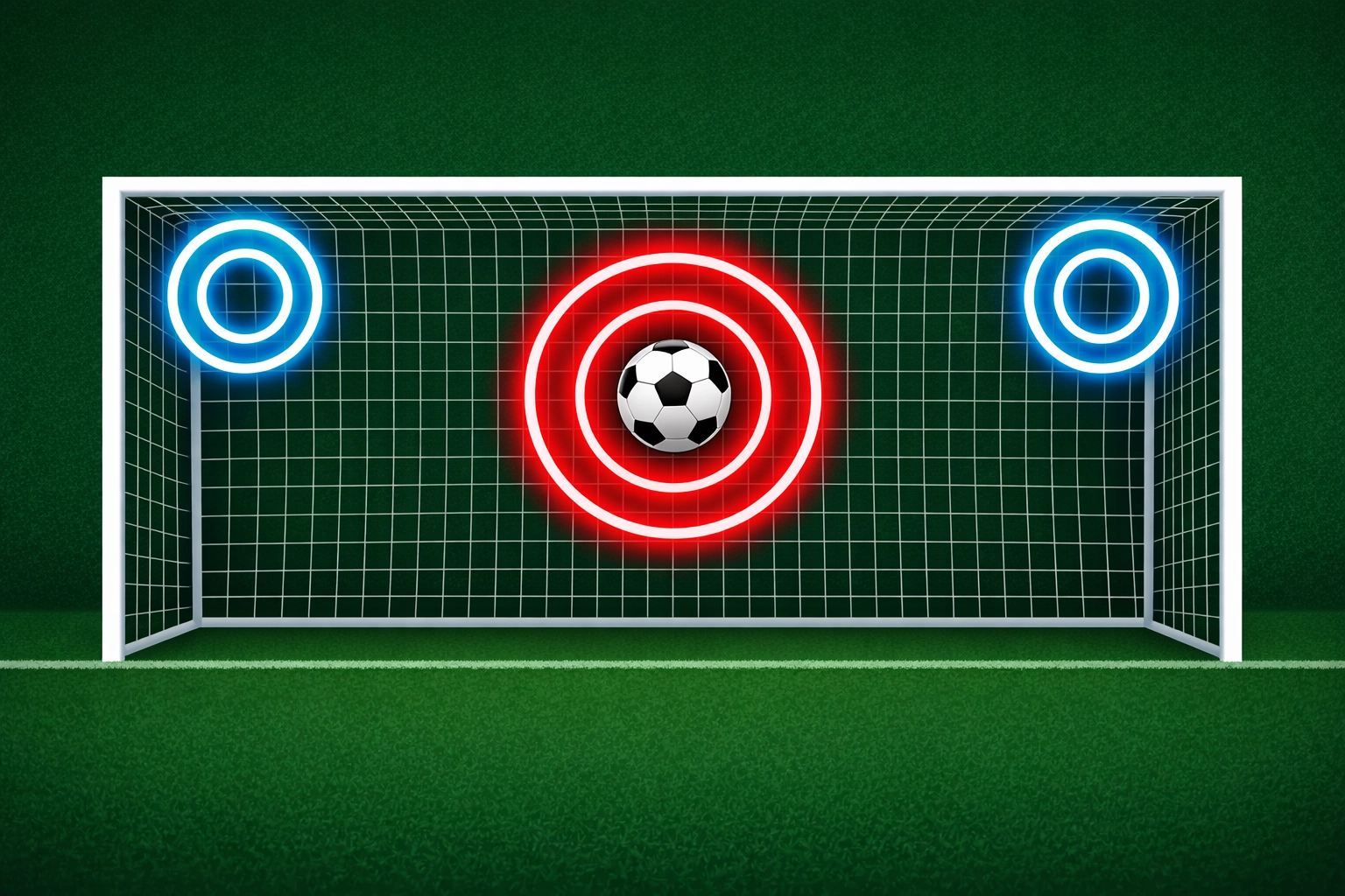 Visualizing shots on target targets in a goal, a crucial football stat for betting success.