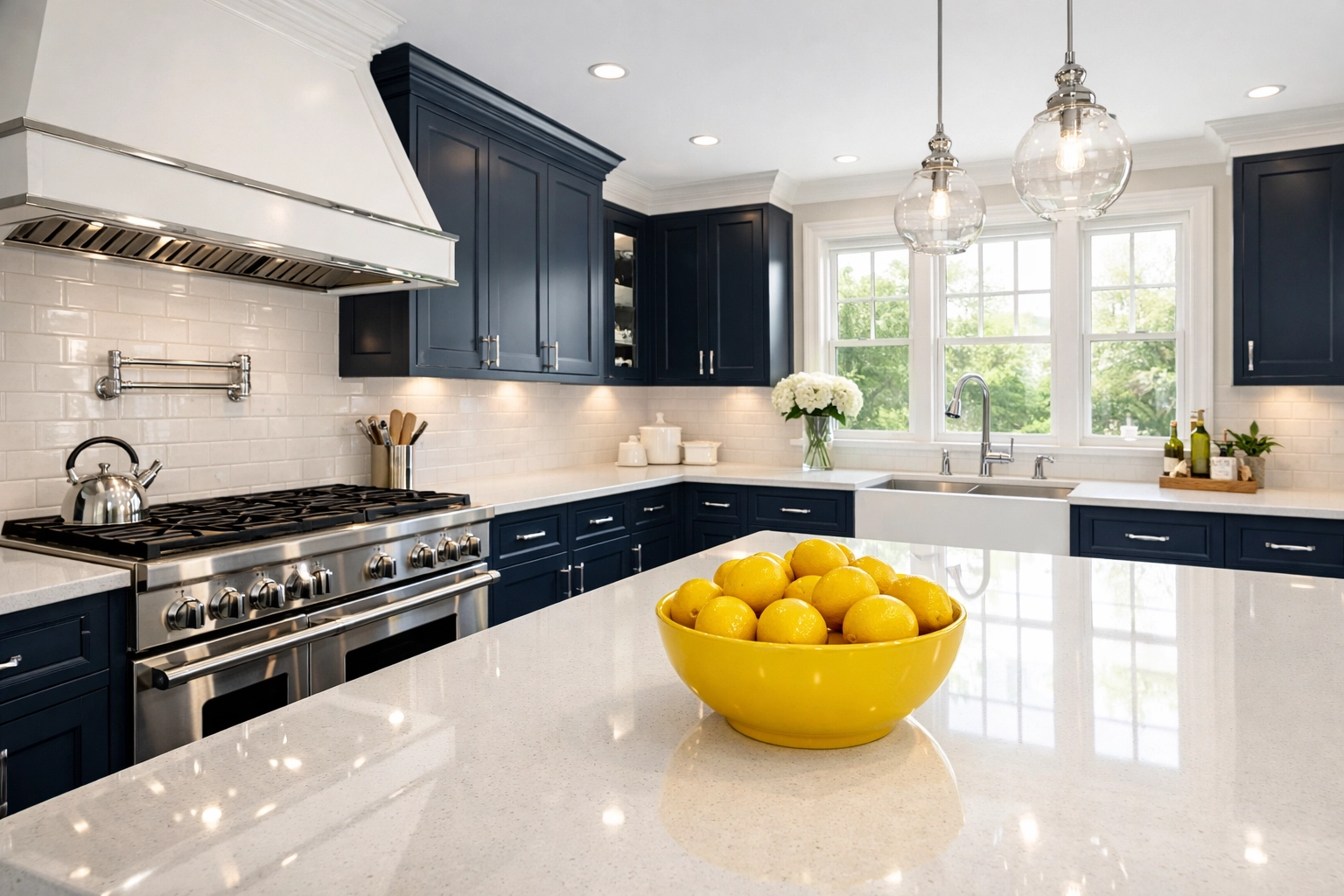 Sparkling clean kitchen with polished surfaces after professional deep cleaning in Easton.