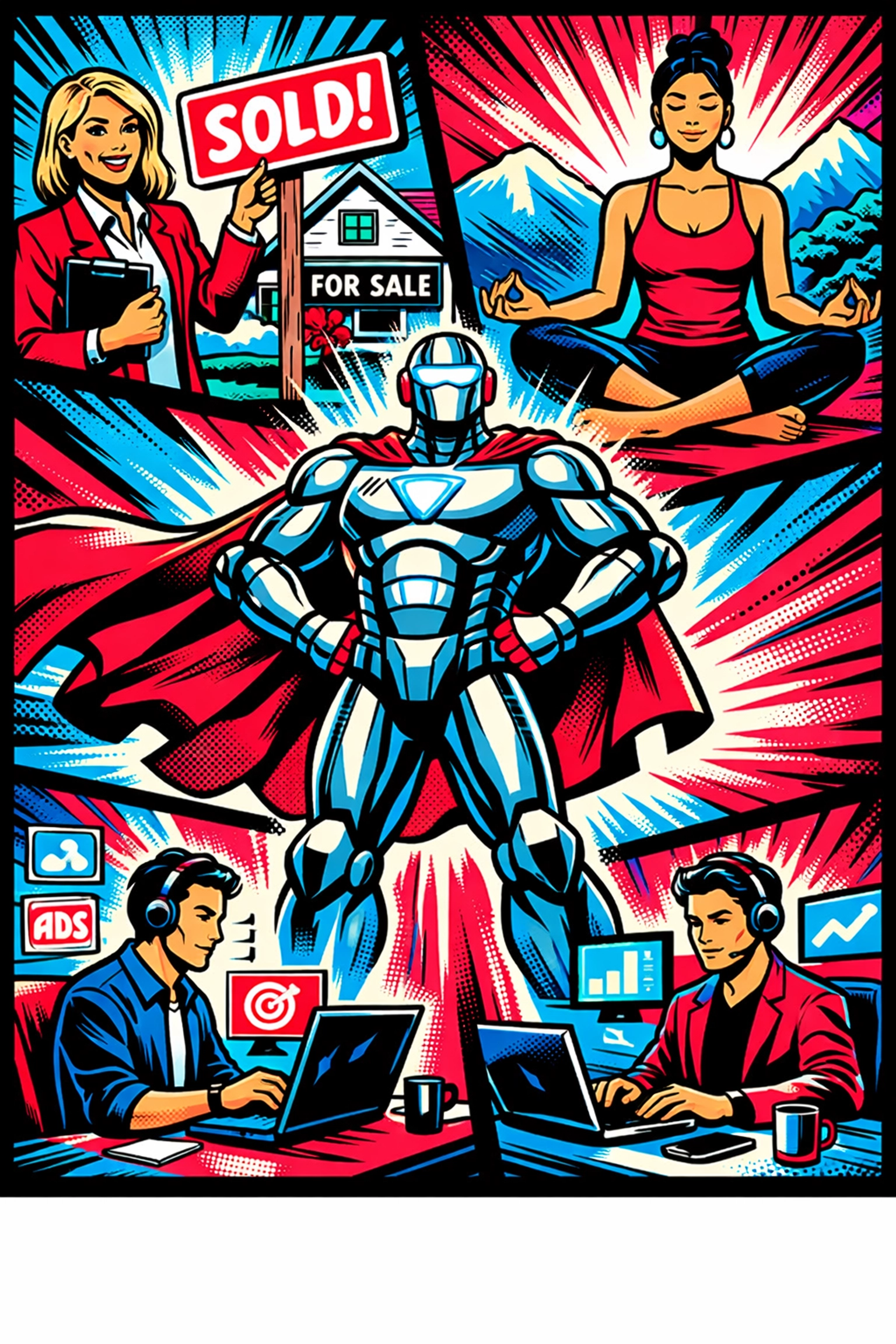 Heroic AI assistant helping diverse businesses like real estate and wellness scale successfully.