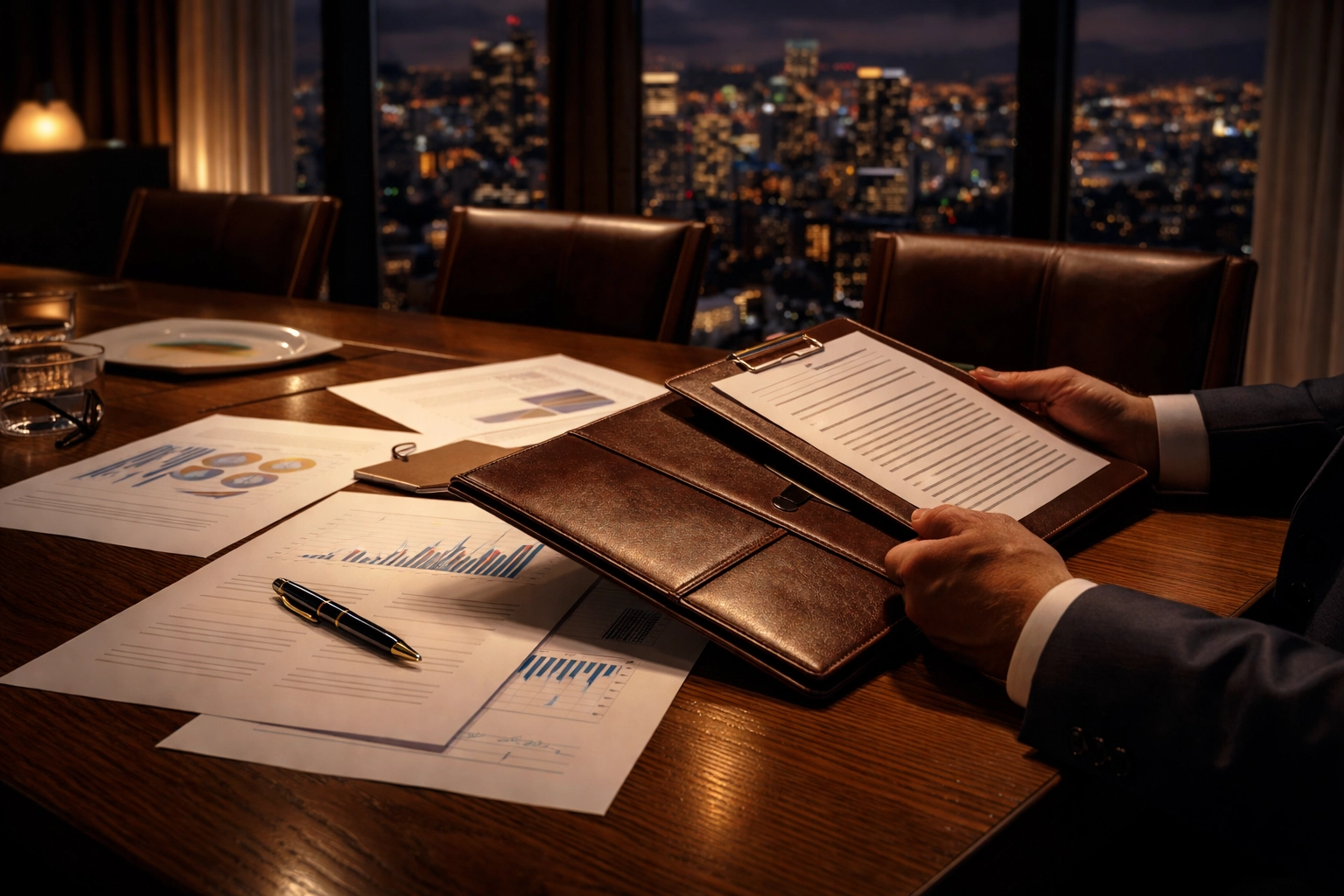 Investor reviewing financial documents and charts, highlighting due diligence in exclusive alternative investments