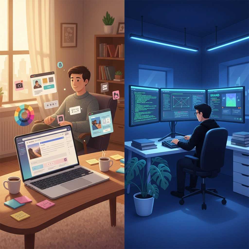 DIY website builder interface showing drag-and-drop blocks for a small business site