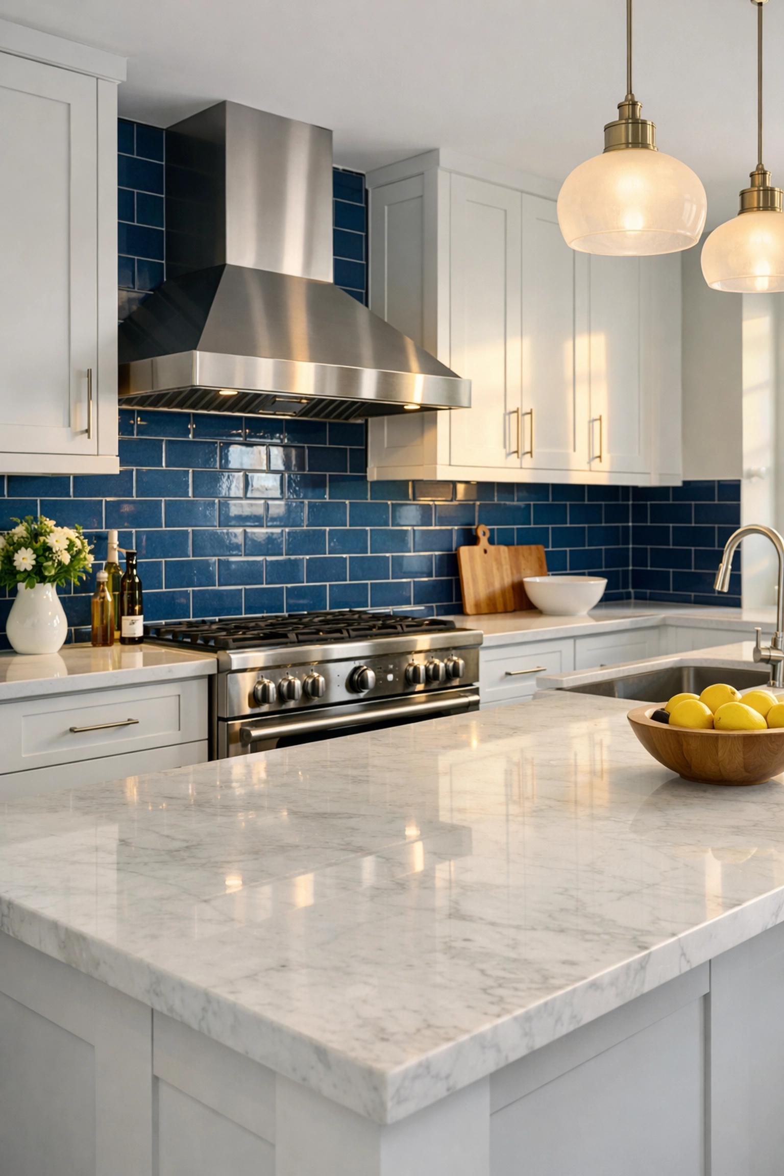 Pristine modern kitchen in a Worcester apartment showcasing professional move-out cleaning standards and sparkling surfaces.