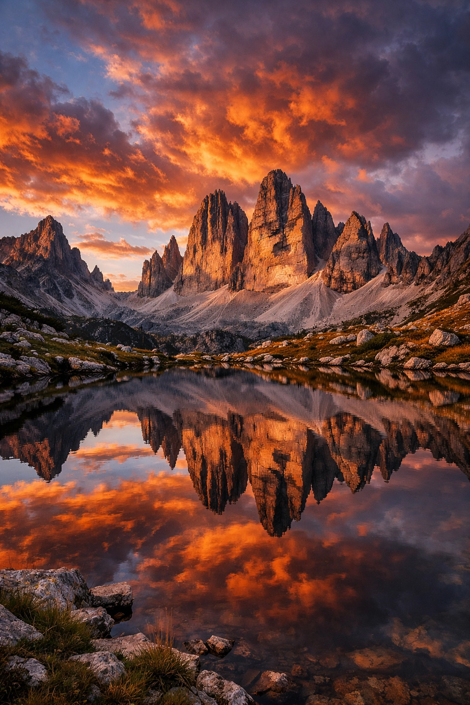 A breathtaking mountain landscape at sunset illustrating high-end landscape photography tips and AI processing.