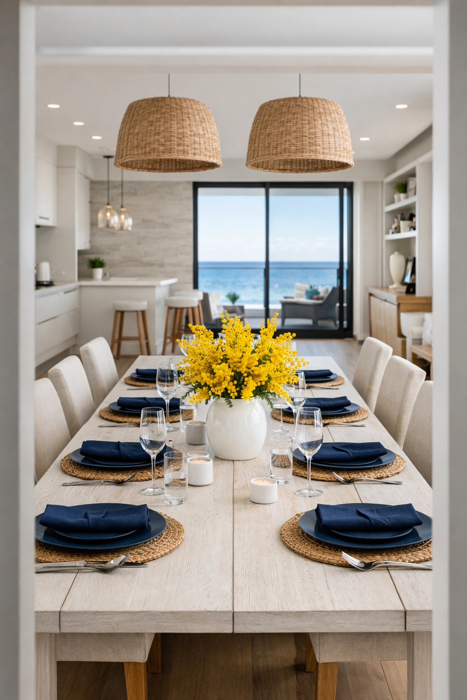 Impeccably clean dining room in a Scituate estate after a weekly house cleaning service visit.