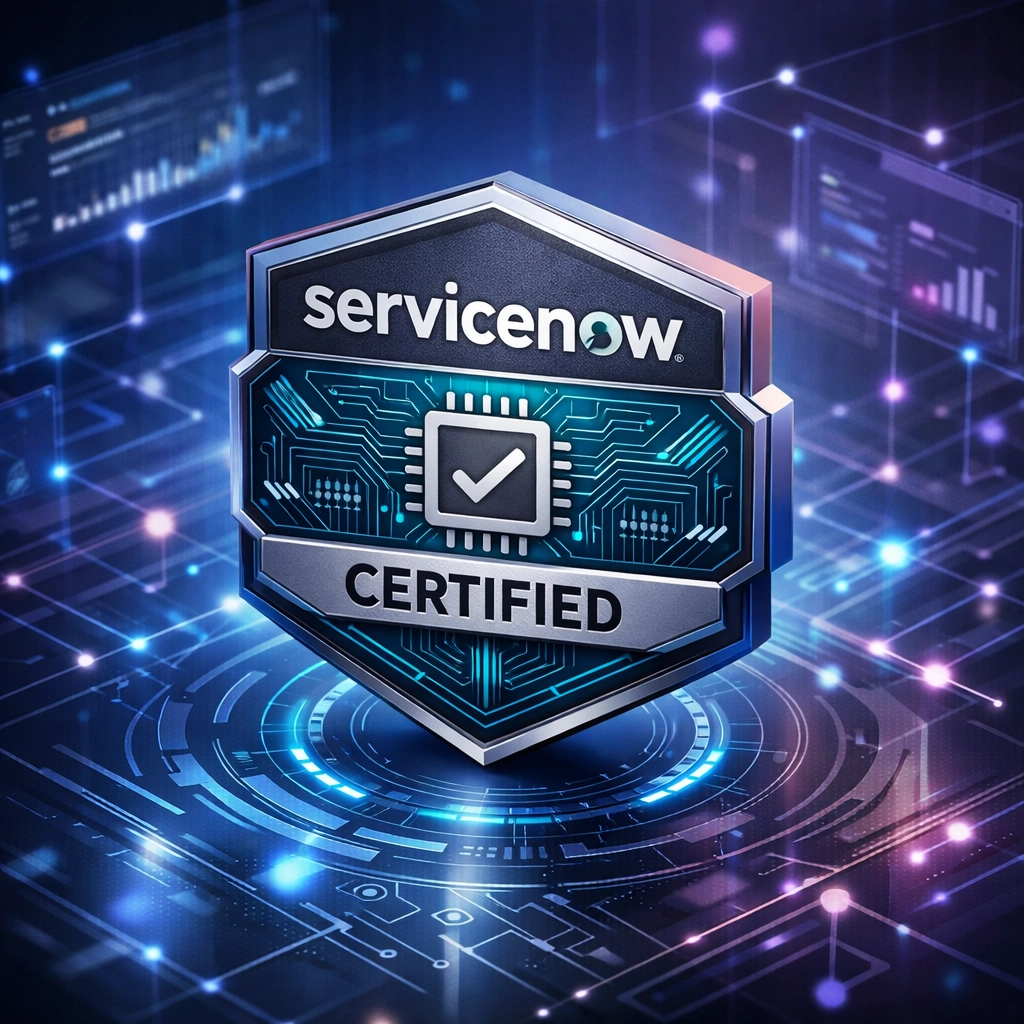 ServiceNow ITOM Product Expert certification badge representing qualified implementation partner credentials