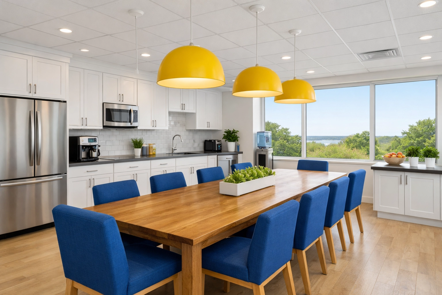 Sanitized and organized office breakroom in Hyannis, providing a healthy environment for local business employees.